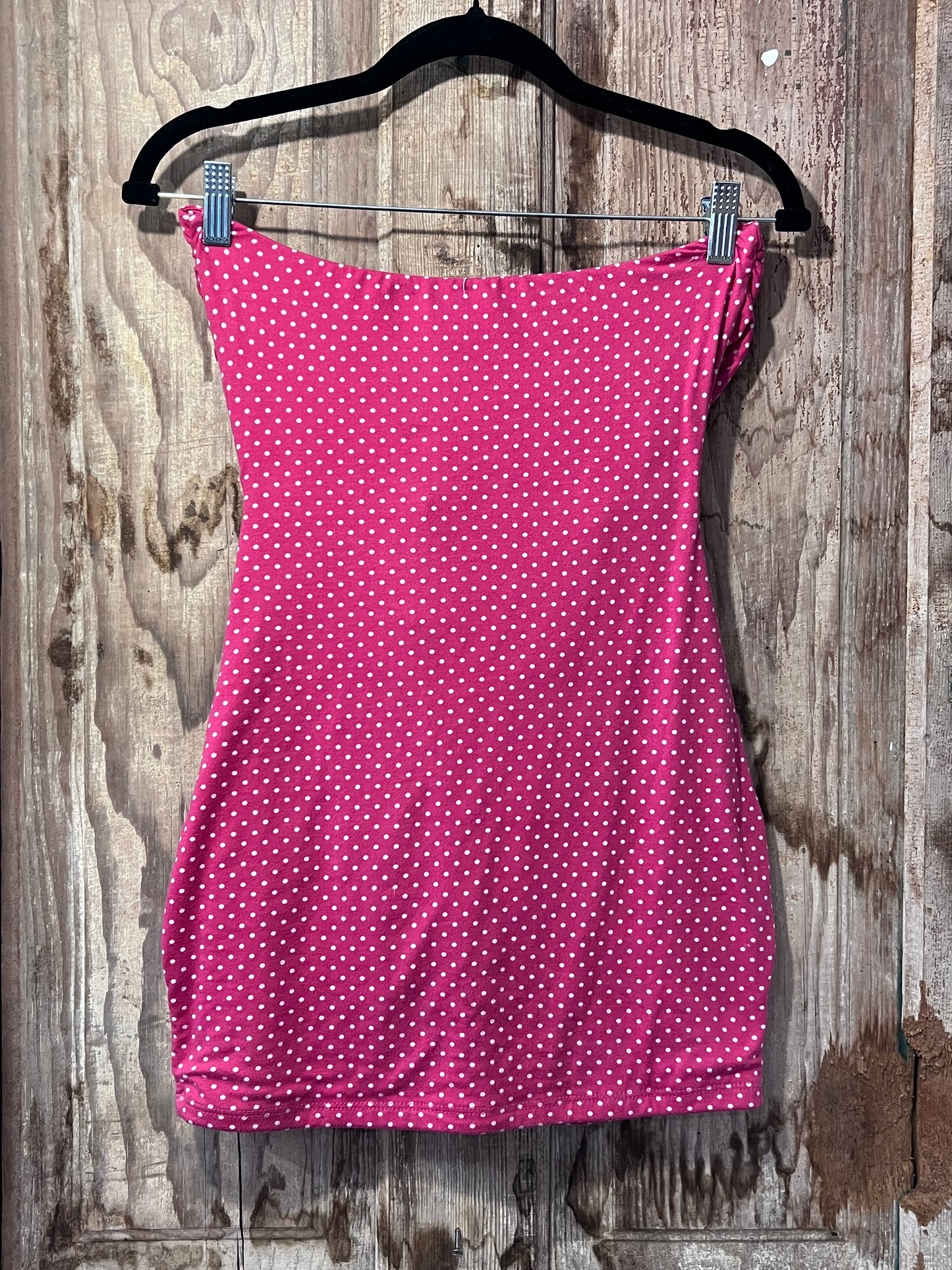 Y2K Pink + White Polka Dot Tie Top