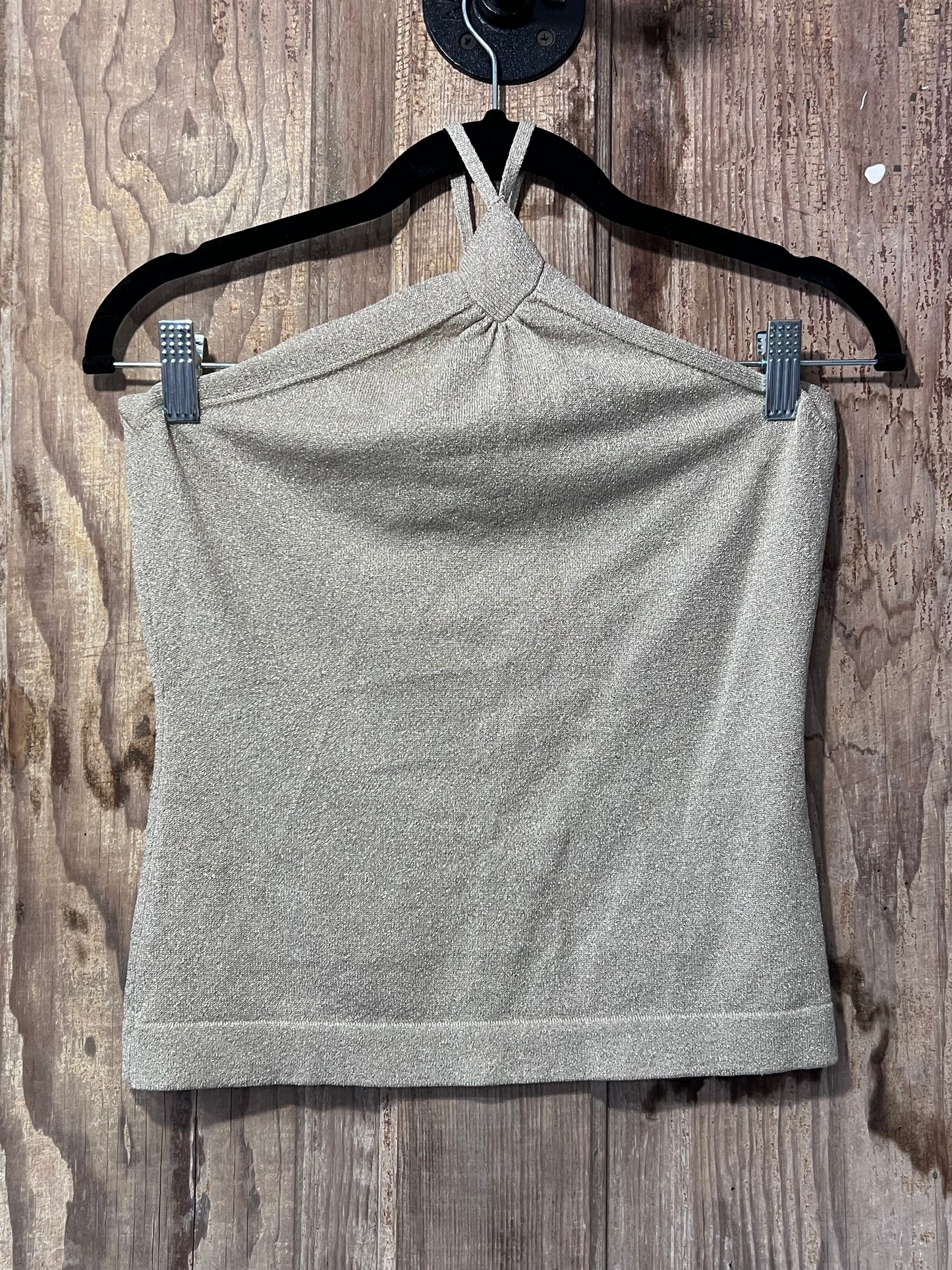 Y2K Express Gold Sparkly Halter Top