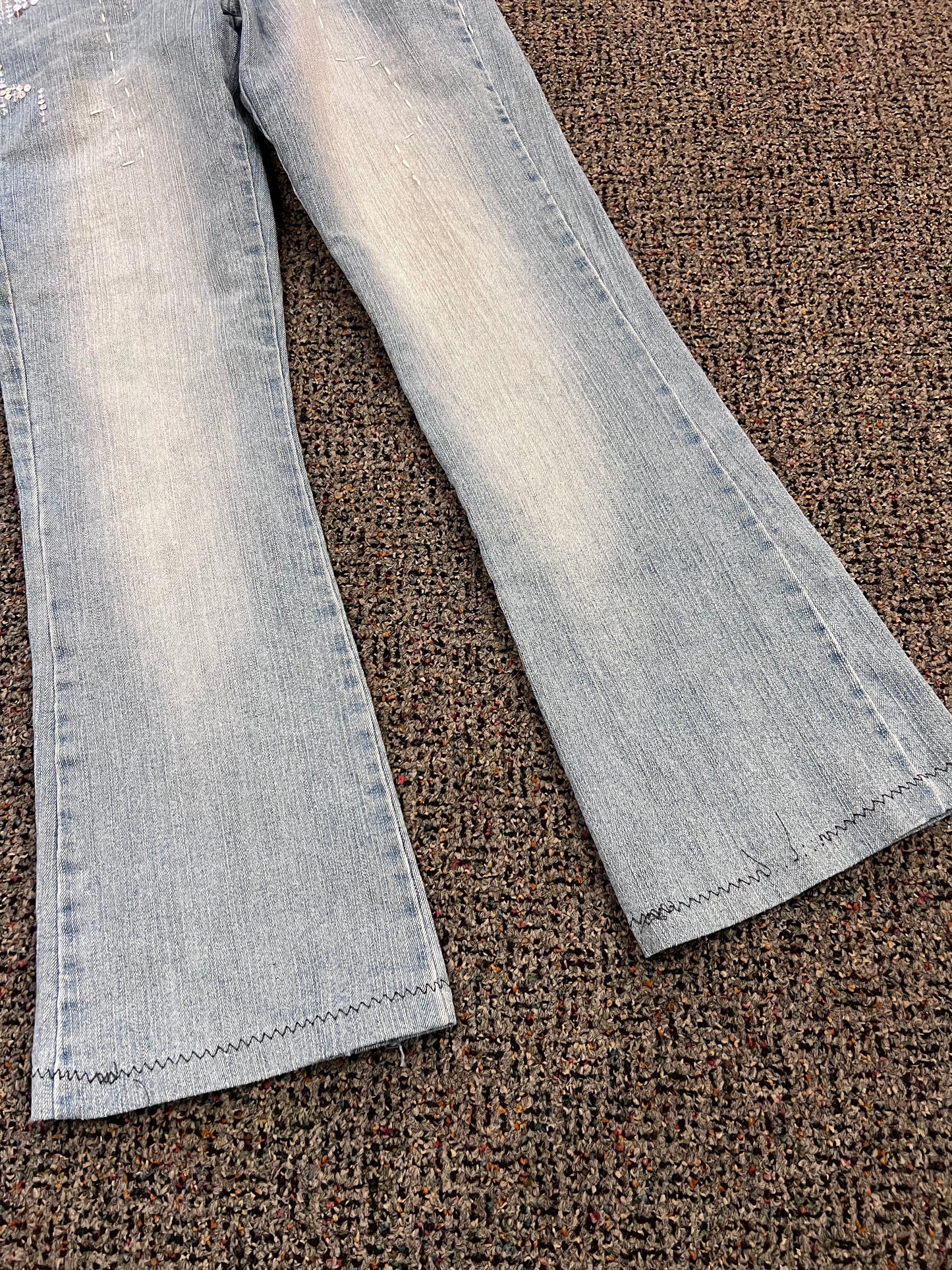 Y2K Judy Blue Sequin Low Rise Flare Jeans
