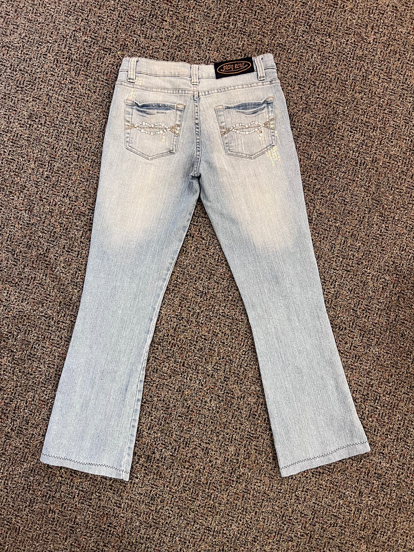 Y2K Judy Blue Sequin Low Rise Flare Jeans