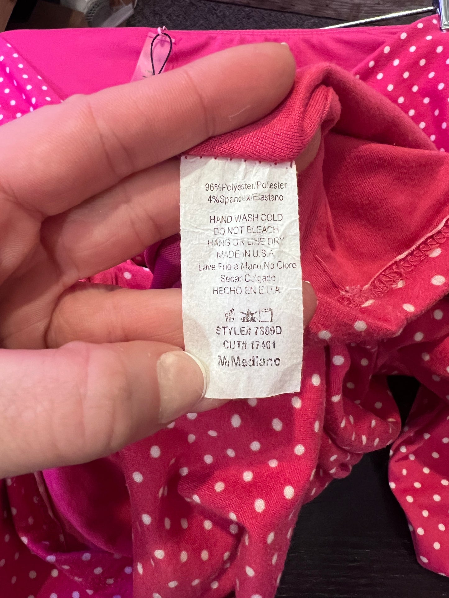 Y2K Pink + White Polka Dot Tie Top