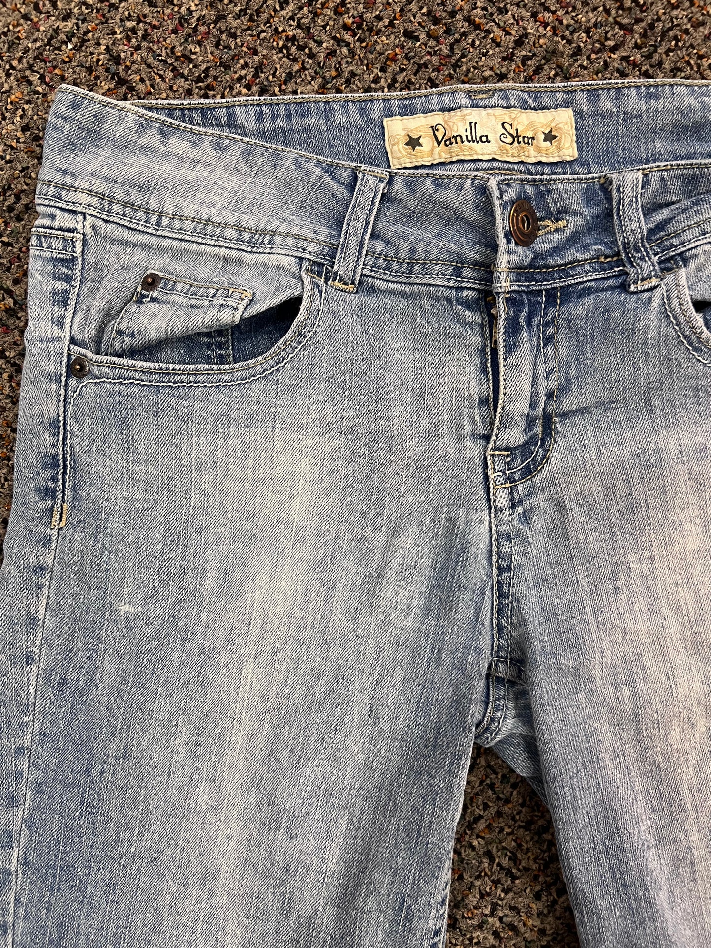 Y2K Vanilla Star Denim Shorts