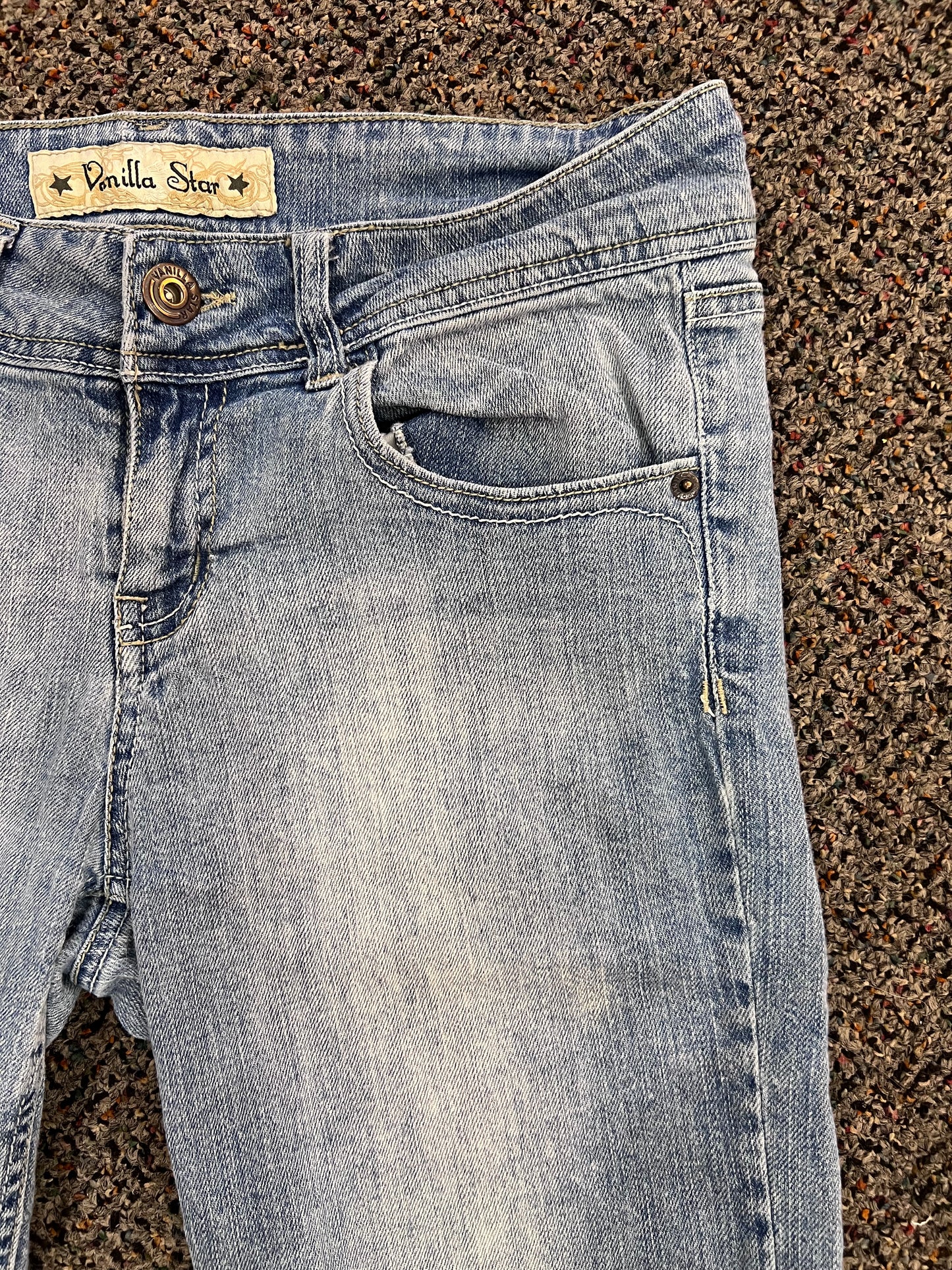Y2K Vanilla Star Denim Shorts