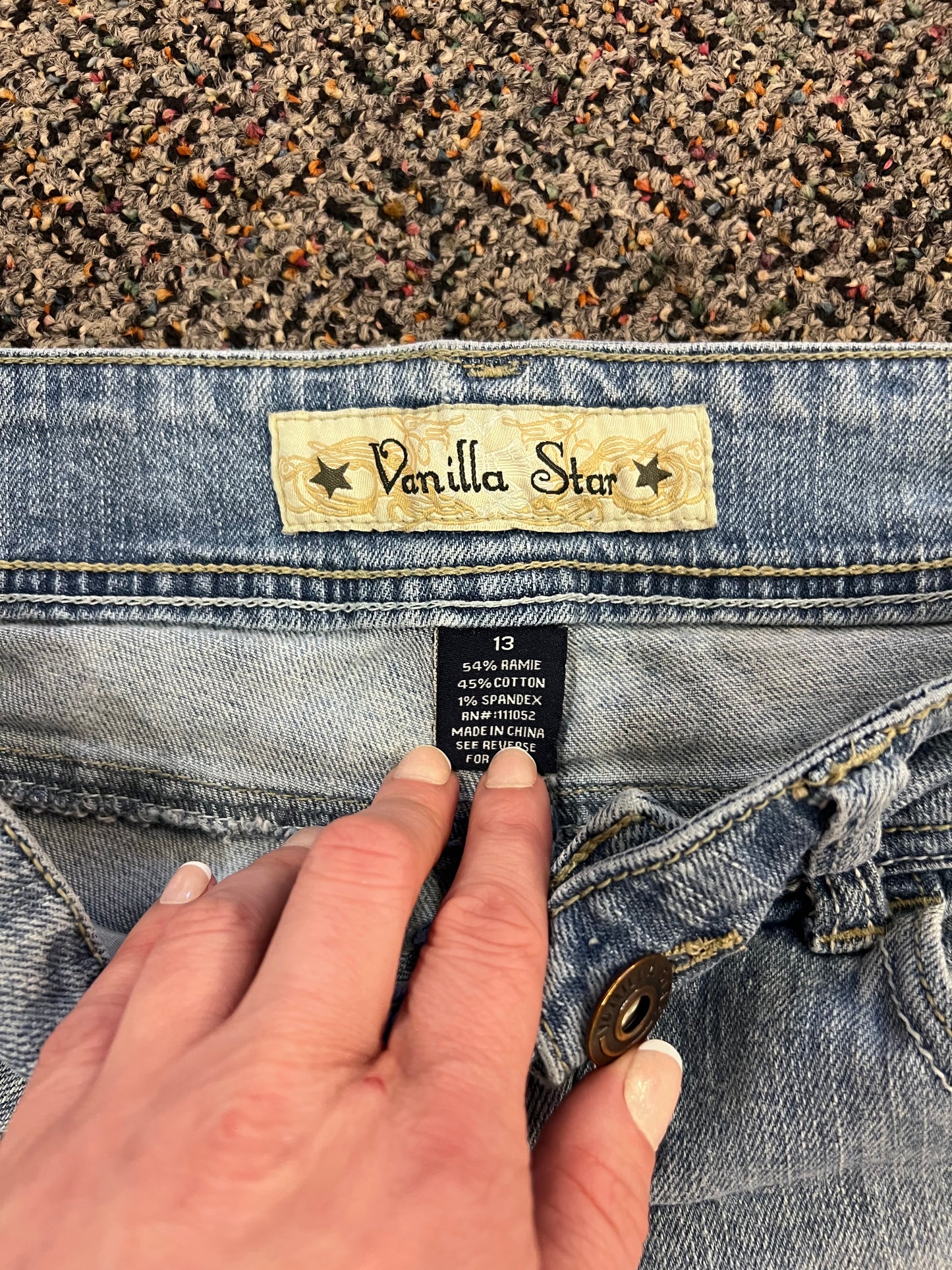 Y2K Vanilla Star Denim Shorts