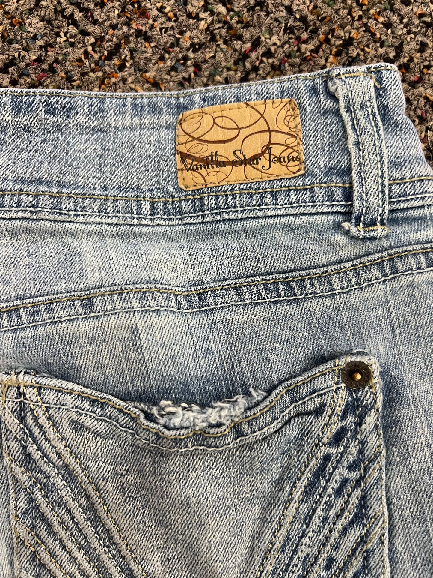 Y2K Vanilla Star Denim Shorts