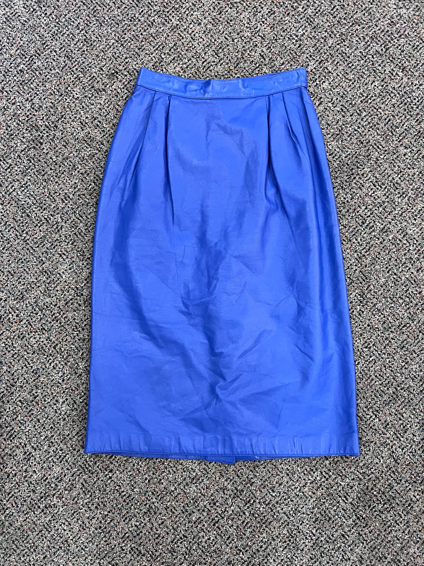 80’s J.F.S. Royal Blue Leather Skirt