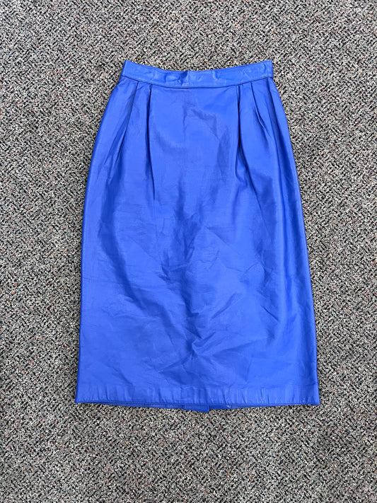 80’s J.F.S. Royal Blue Leather Skirt