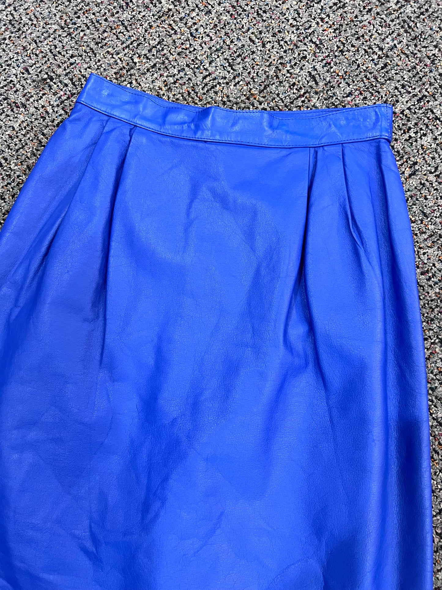 80’s J.F.S. Royal Blue Leather Skirt