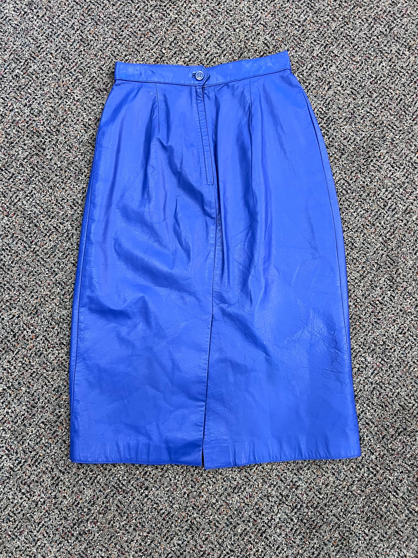 80’s J.F.S. Royal Blue Leather Skirt