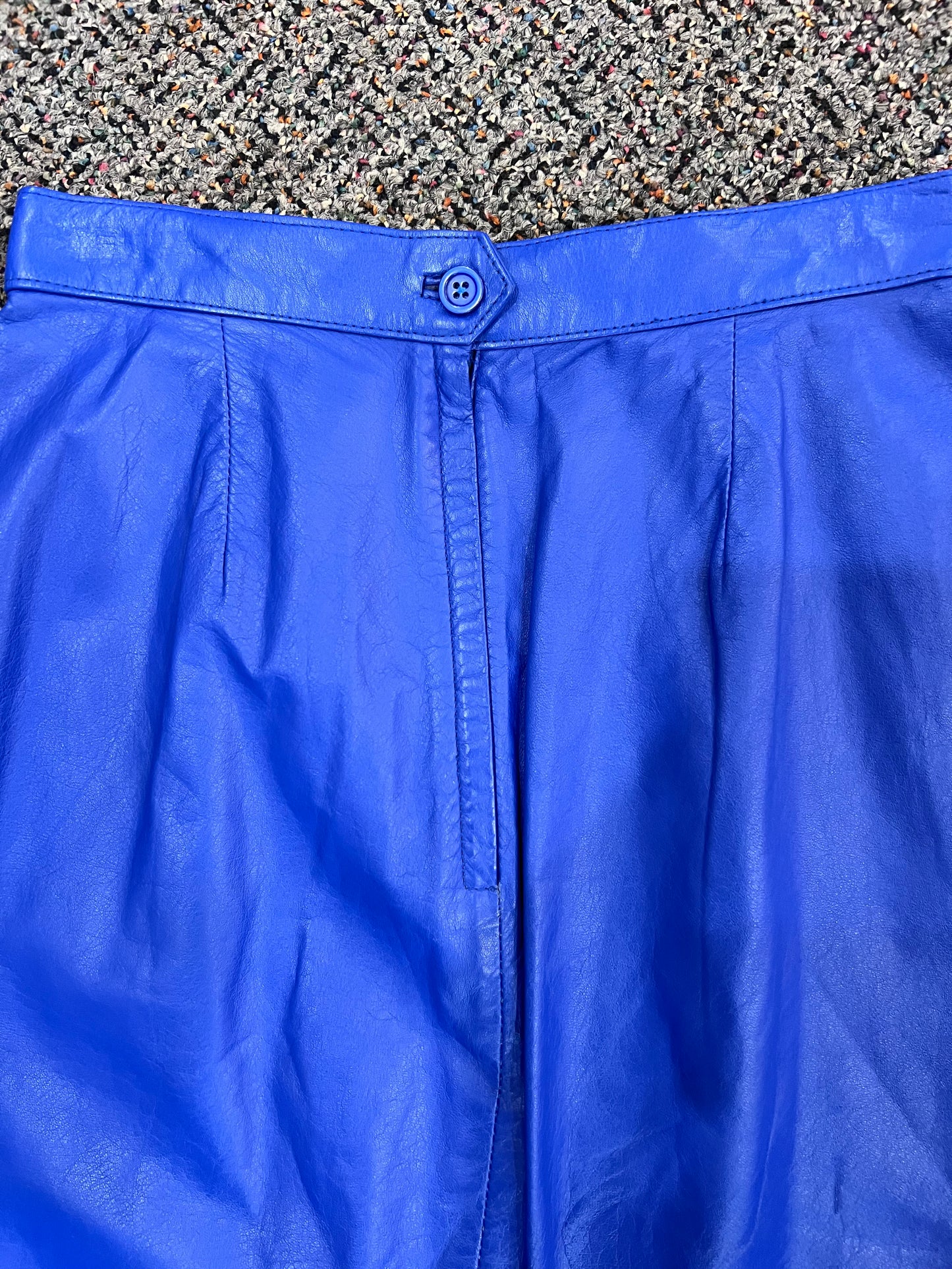 80’s J.F.S. Royal Blue Leather Skirt