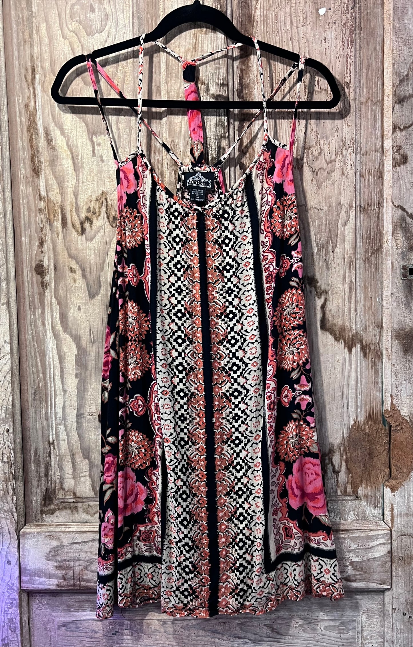 Y2K Angie Patterned Strappy Dress