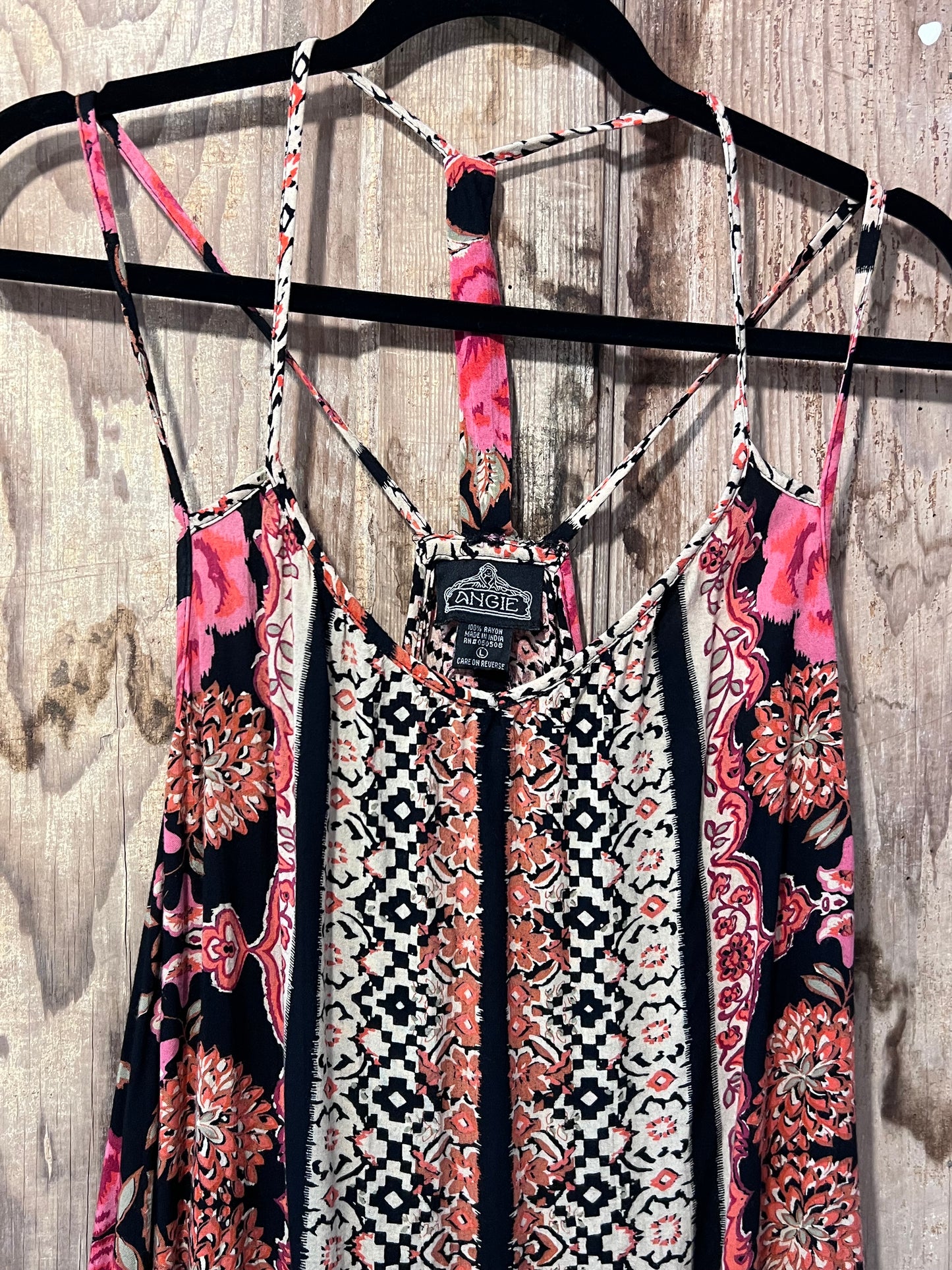 Y2K Angie Patterned Strappy Dress