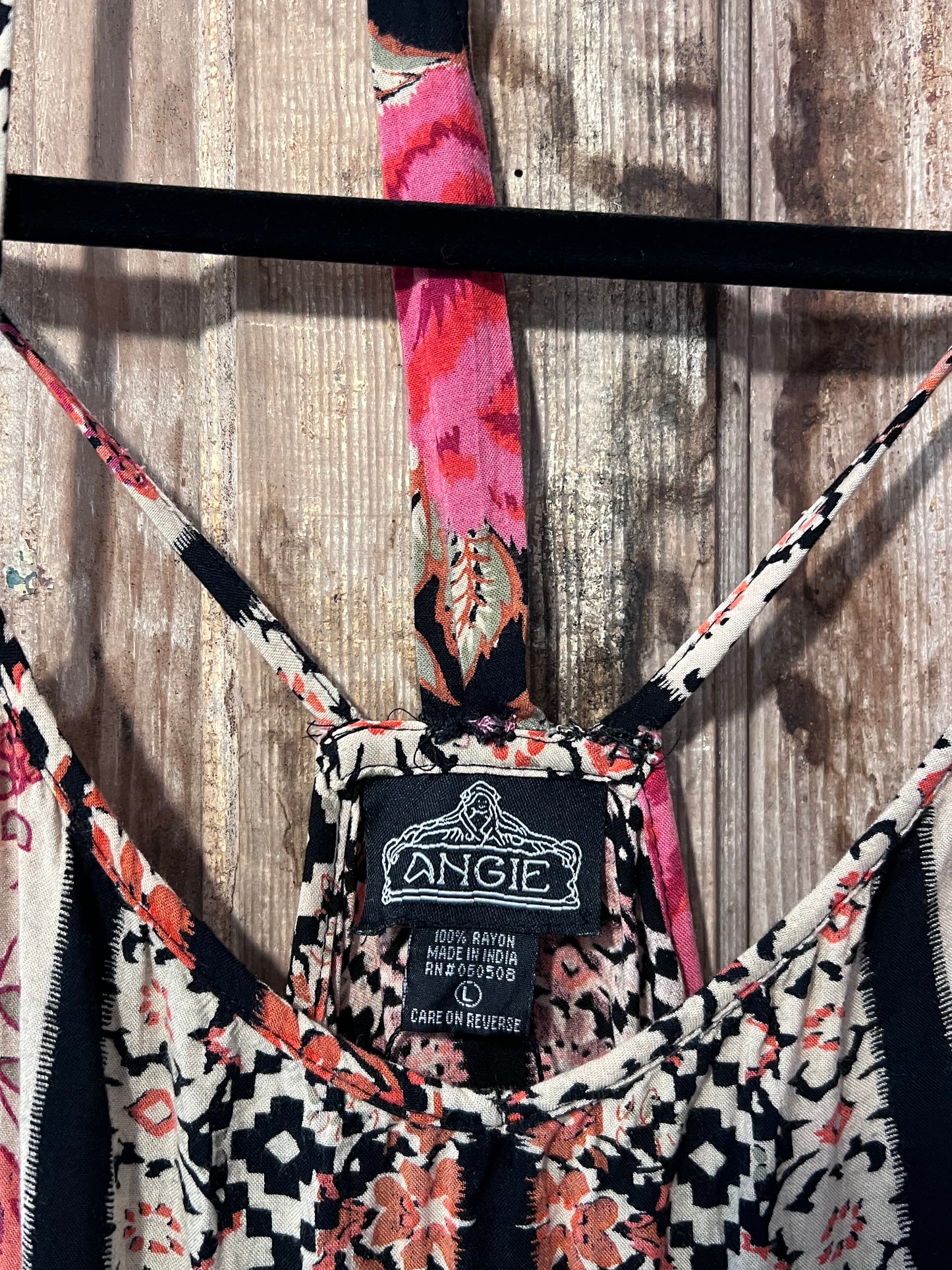 Y2K Angie Patterned Strappy Dress