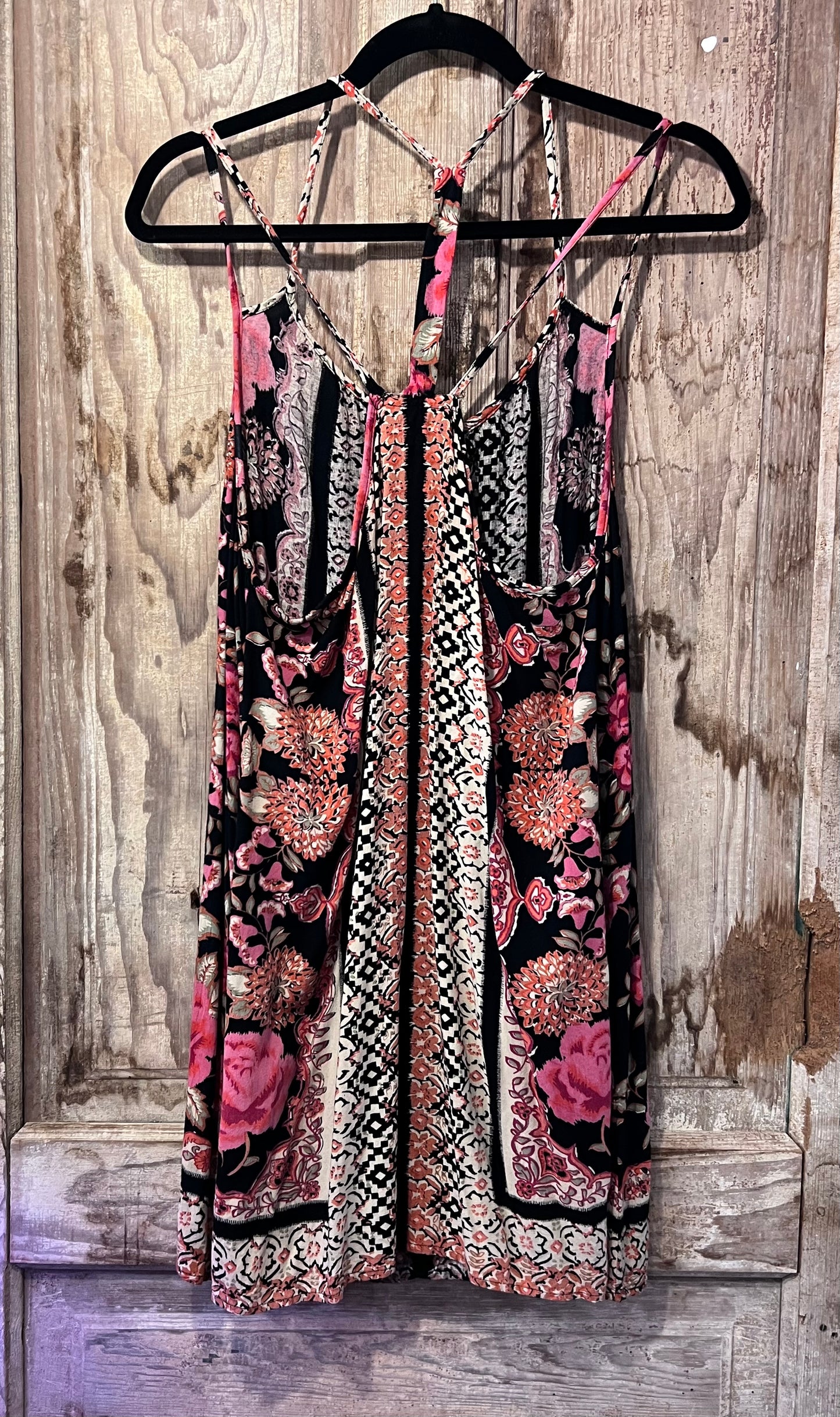Y2K Angie Patterned Strappy Dress