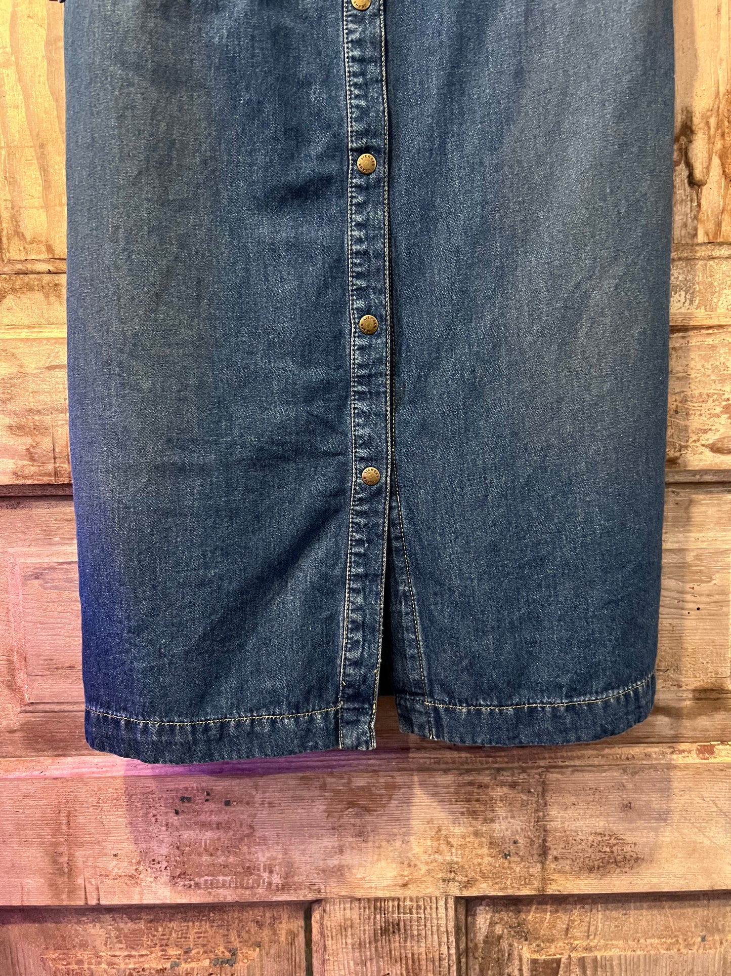 90's Liz Claiborne Sleeveless Belted Denim Dress