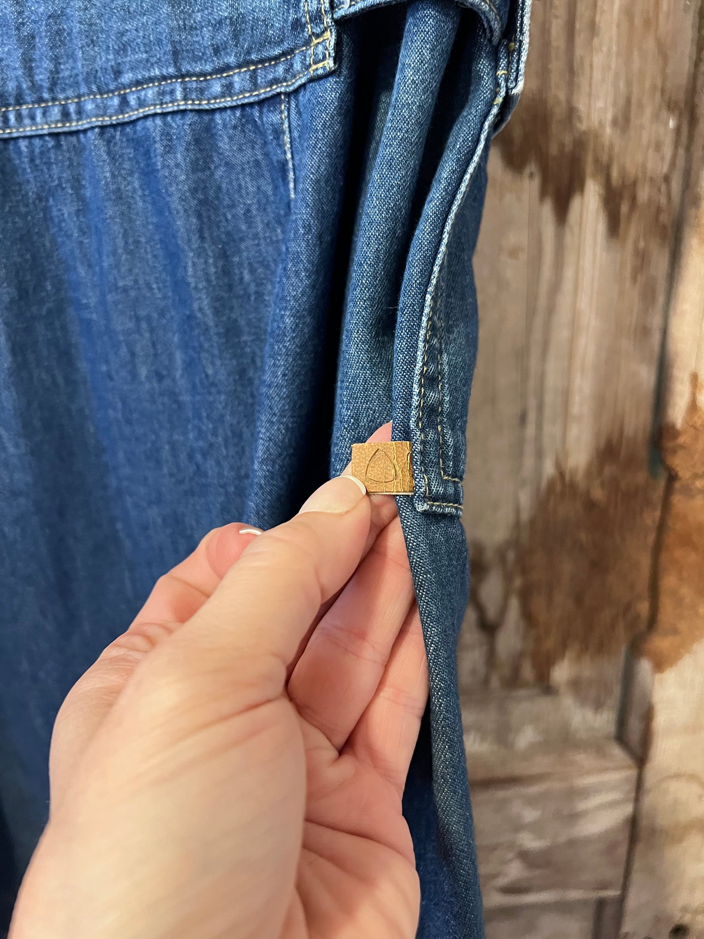 90's Liz Claiborne Sleeveless Belted Denim Dress