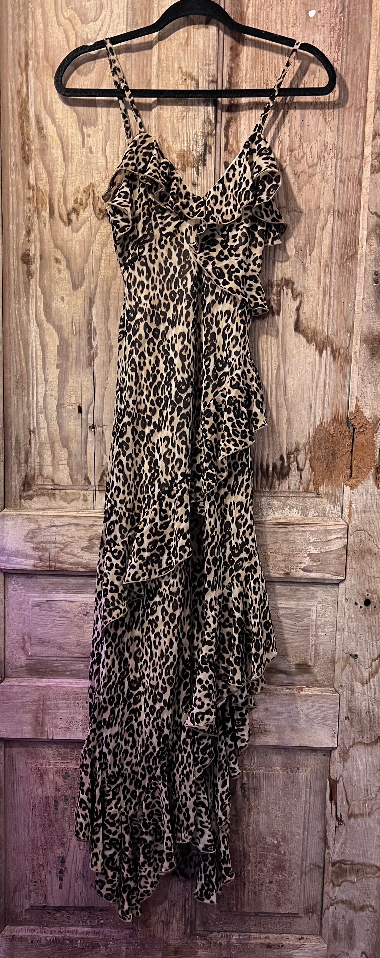 Y2K Inspired Hearts Leopard Print Flowy Dress