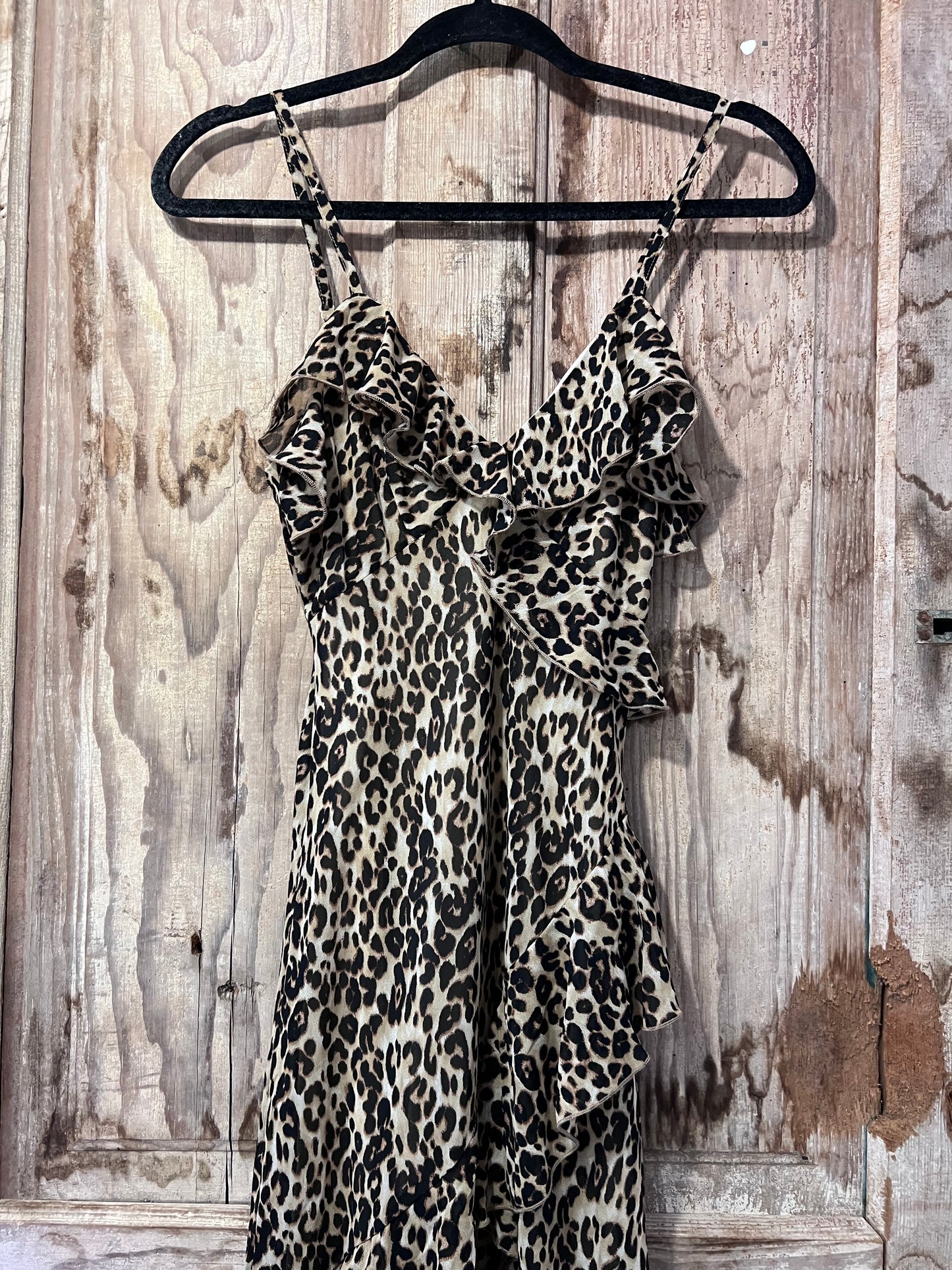 Y2K Inspired Hearts Leopard Print Flowy Dress