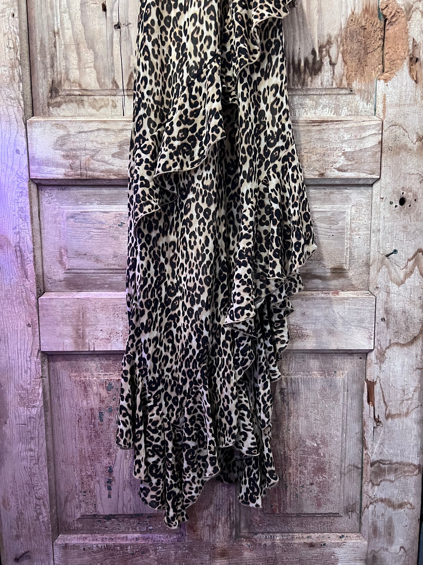 Y2K Inspired Hearts Leopard Print Flowy Dress