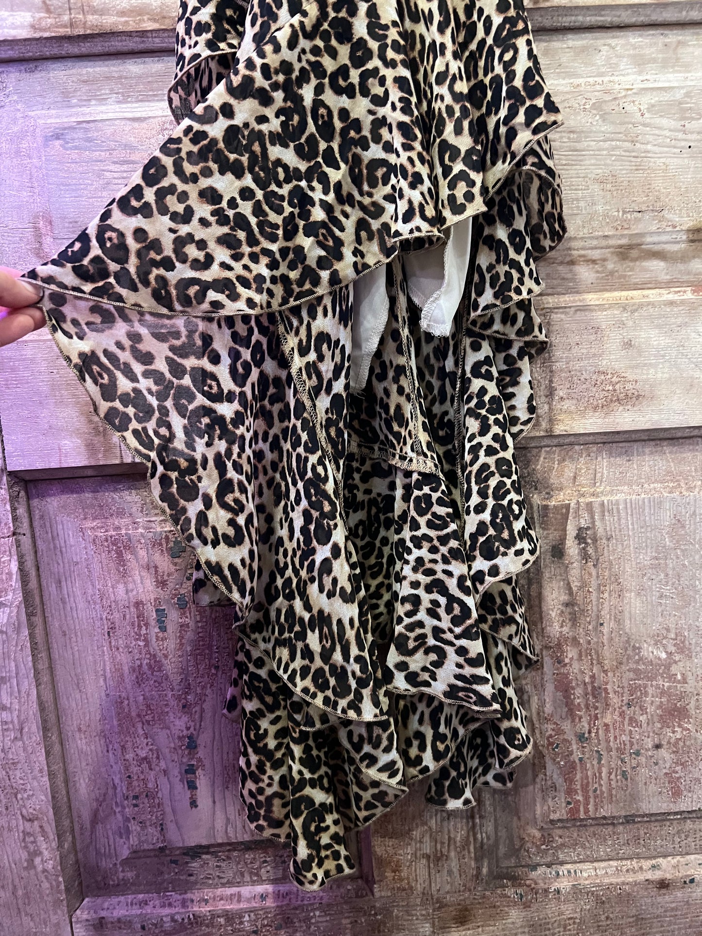 Y2K Inspired Hearts Leopard Print Flowy Dress