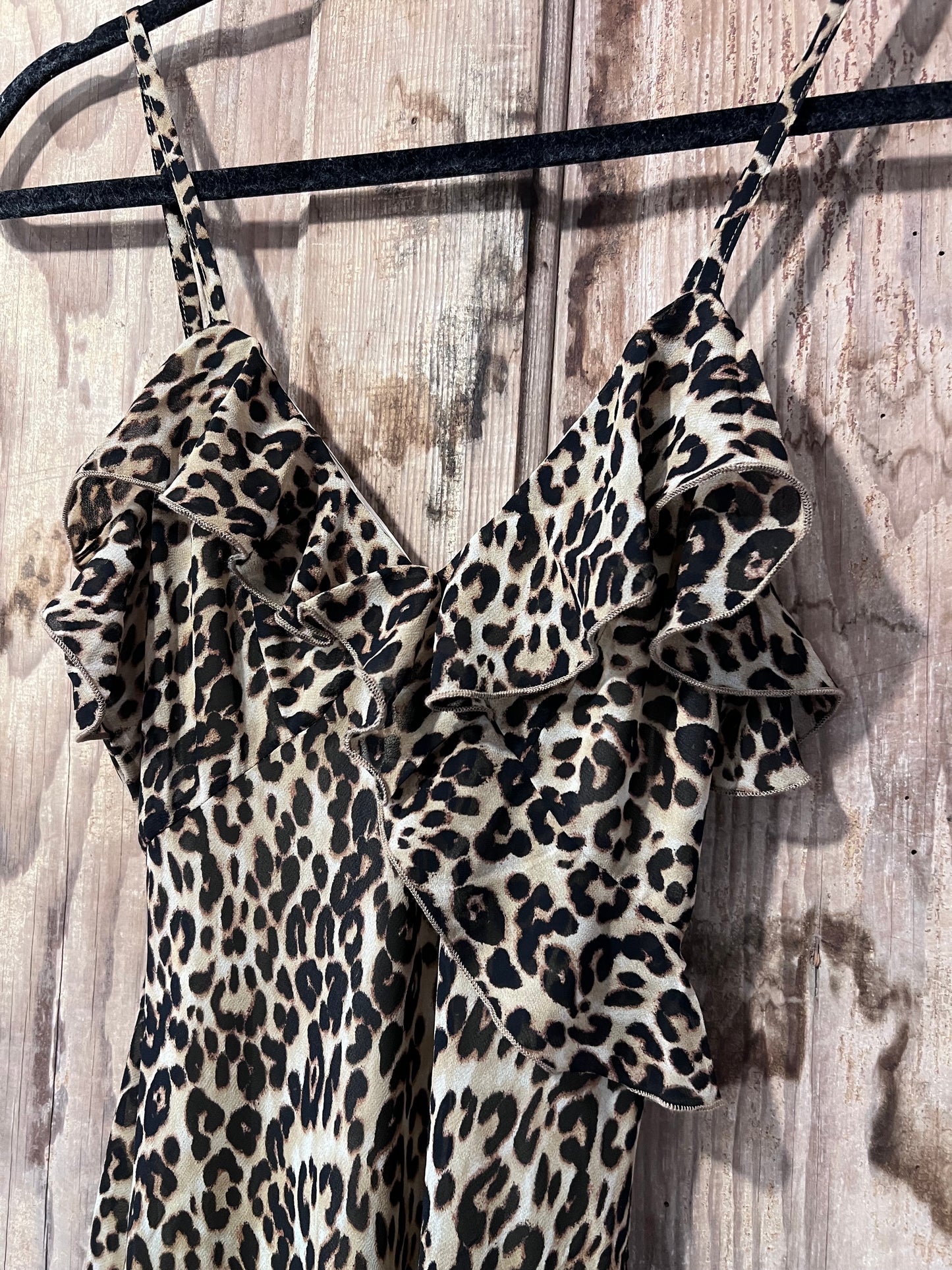 Y2K Inspired Hearts Leopard Print Flowy Dress