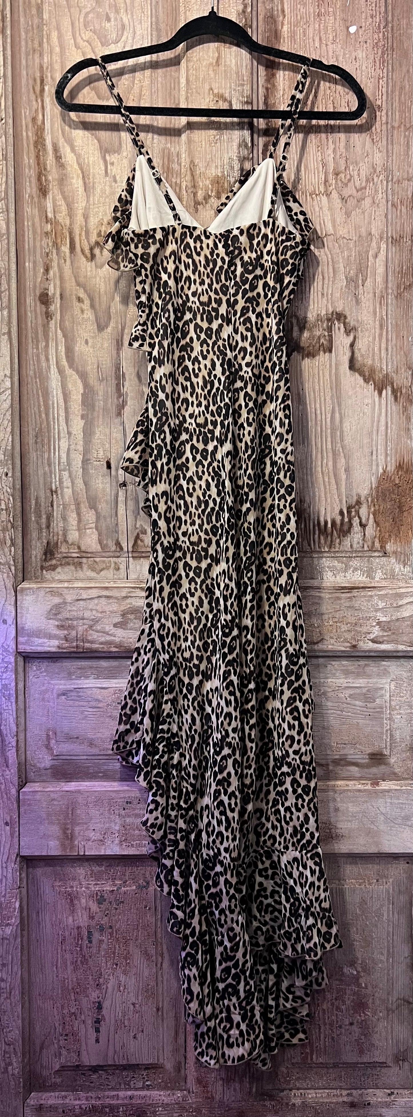 Y2K Inspired Hearts Leopard Print Flowy Dress