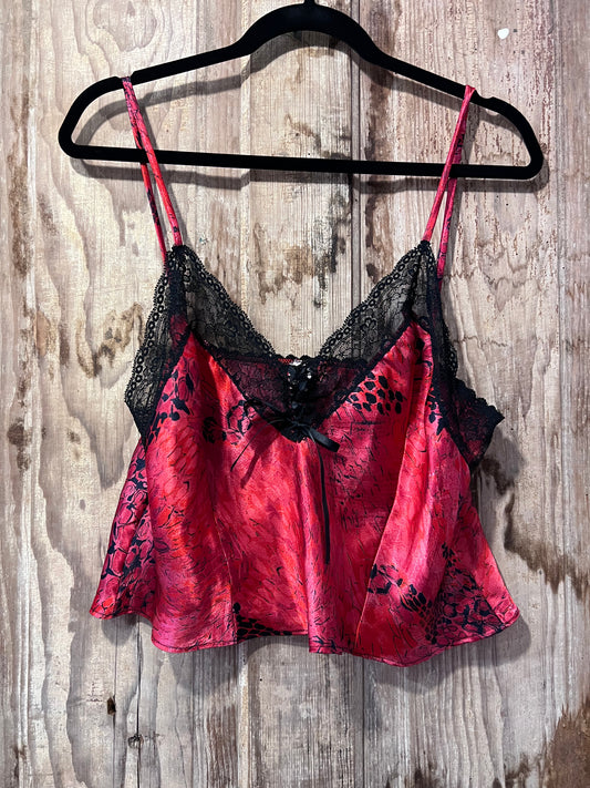 90's Desiree Red & BLK Lace Slip Tank