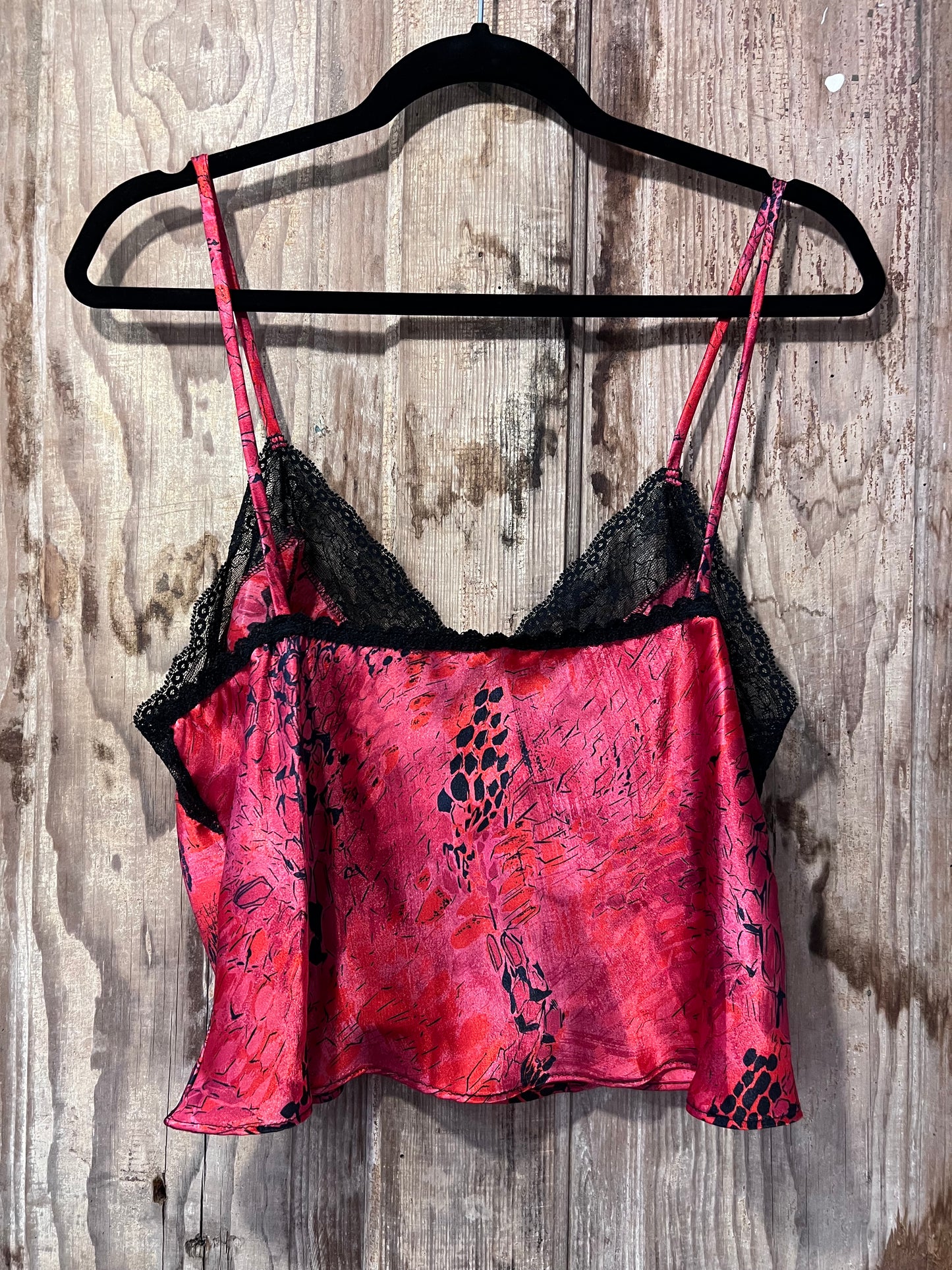 90's Desiree Red & BLK Lace Slip Tank