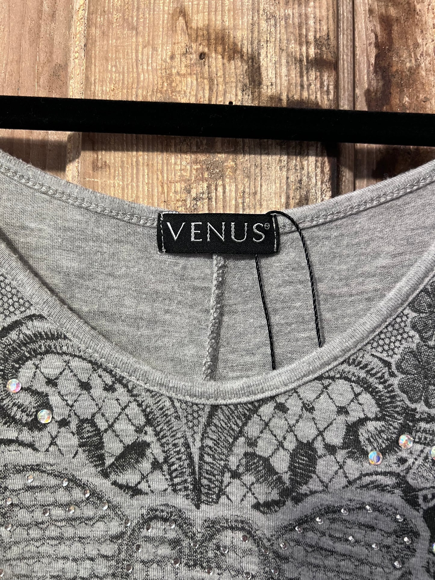Y2K Venus Open Shoulder Bedazzled Top