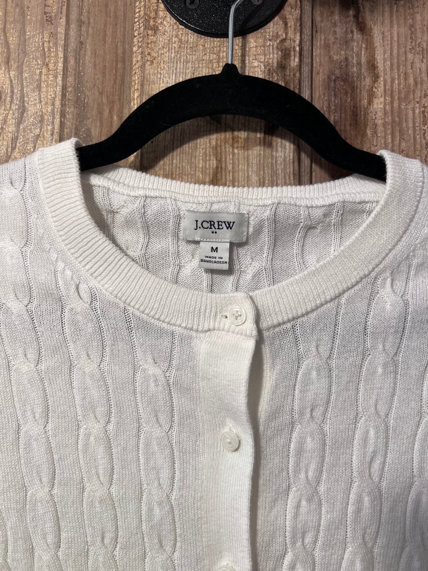 90's J Crew White Cable Knit Cardigan