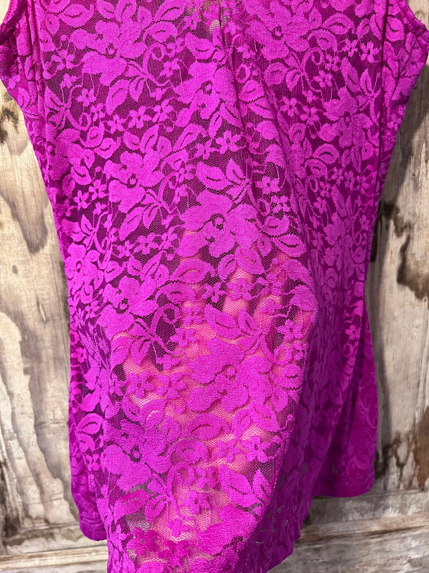 Y2K Guess Fuchsia Lace Tank Top