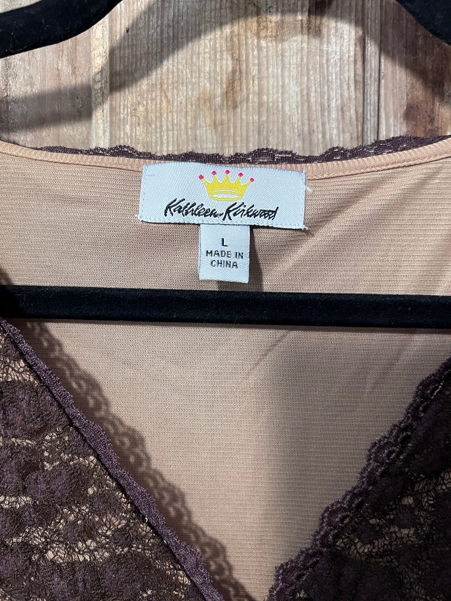 90's Kathleen Kirkwood Brown Lace Tank Top