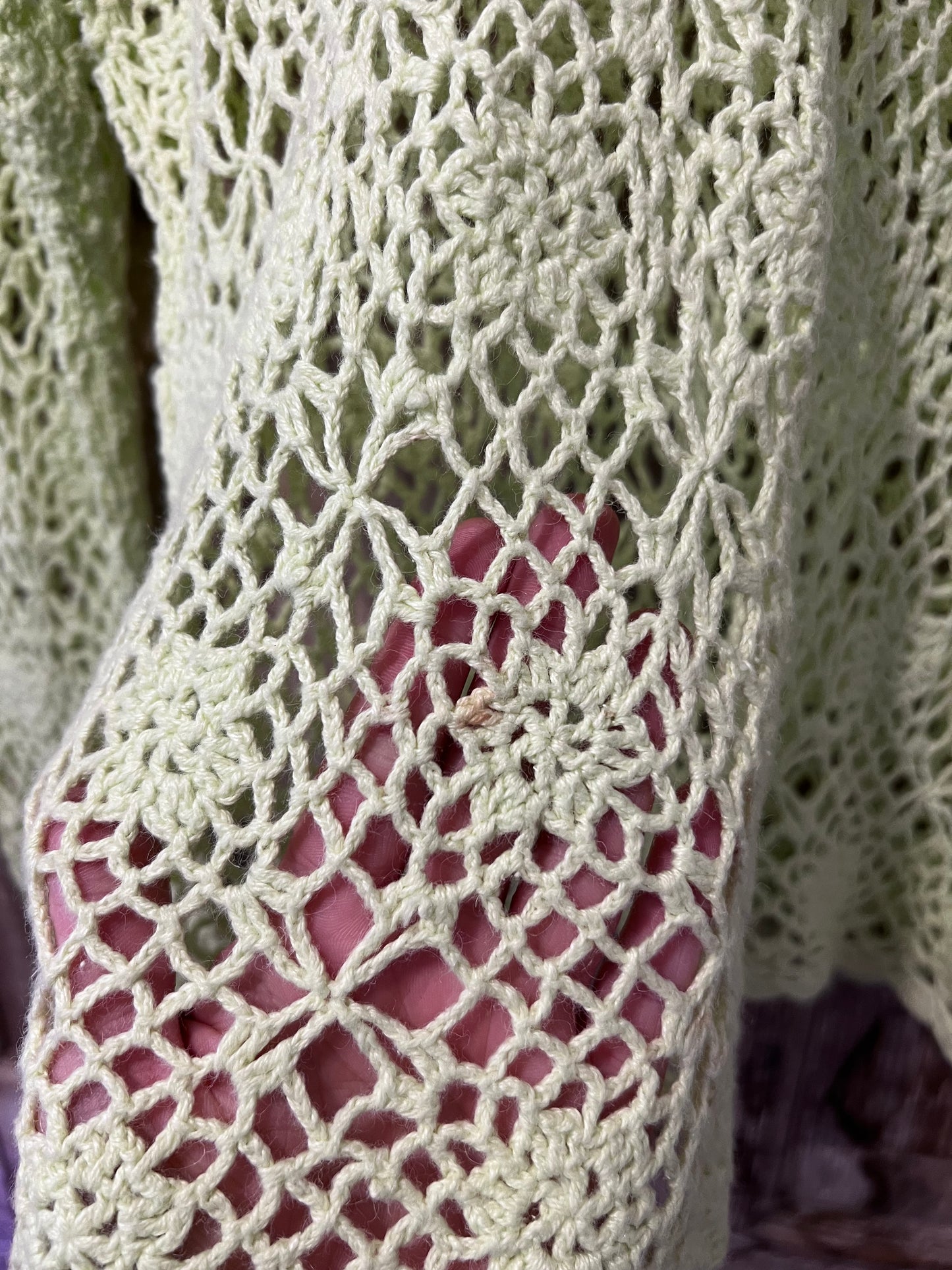 Y2K Xhilaration Lime Green Crochet Long Sleeve Top