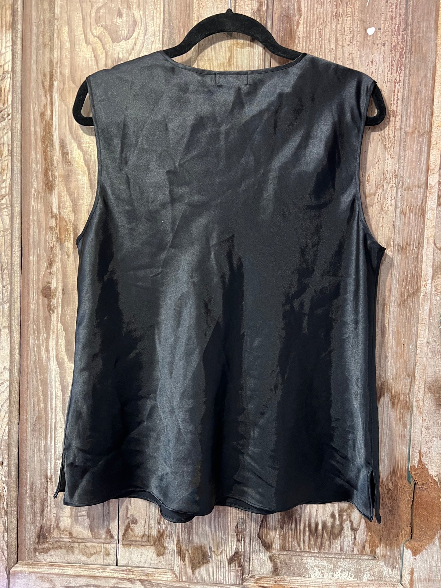80's/90's Nine + Company BLK & Gold Silky Tank Top