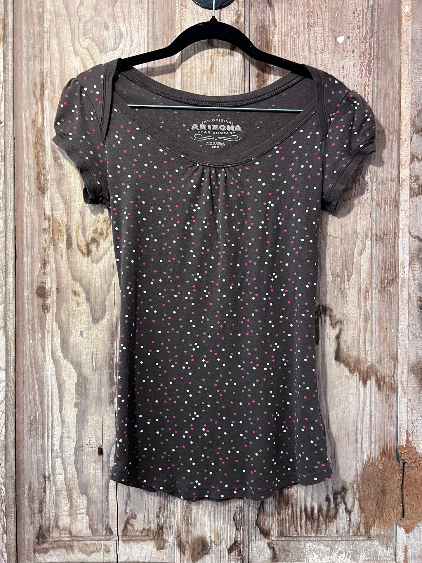 Y2K Arizona Jean Co. BRWN Polka Dot Shirt