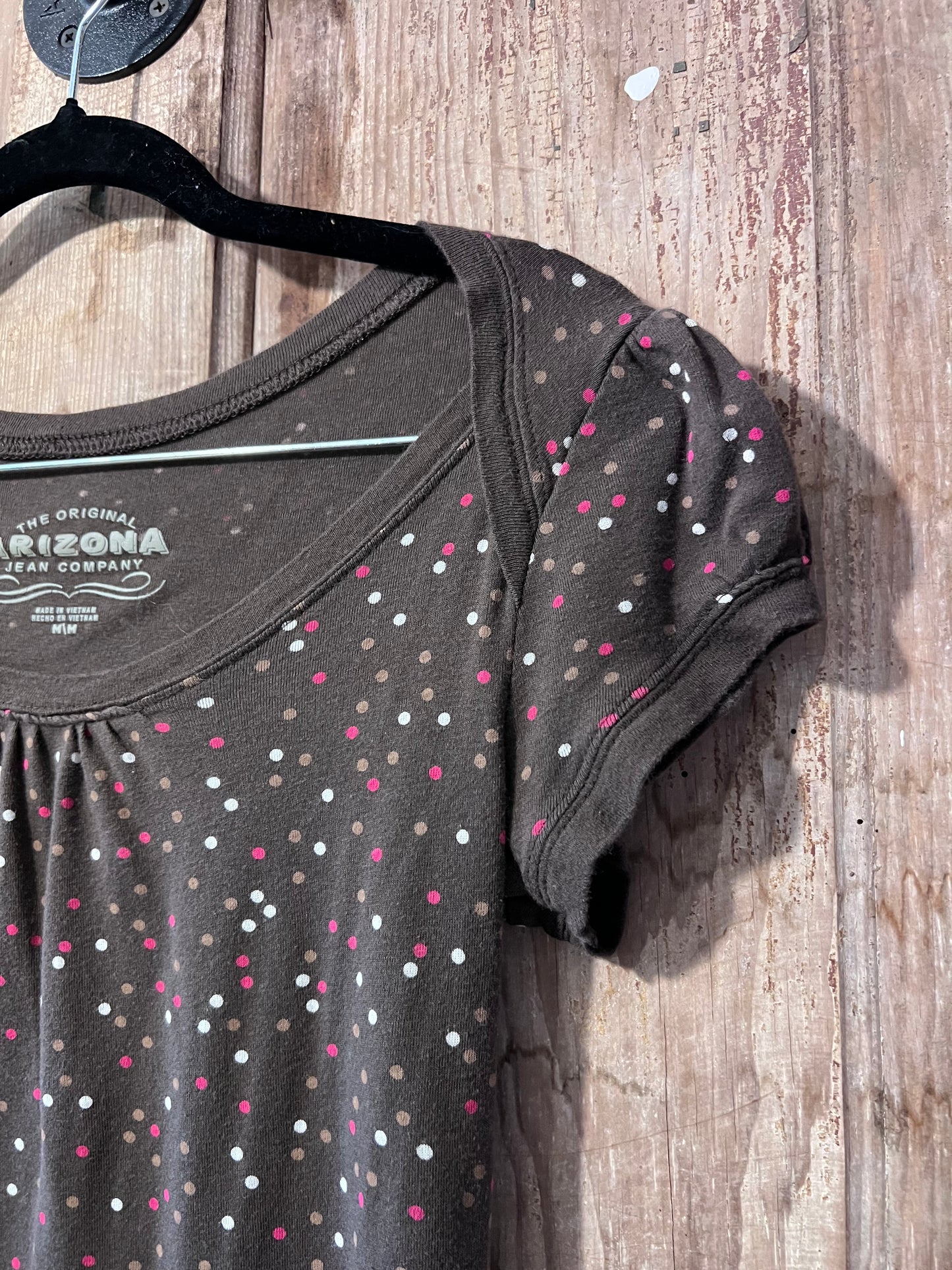 Y2K Arizona Jean Co. BRWN Polka Dot Shirt