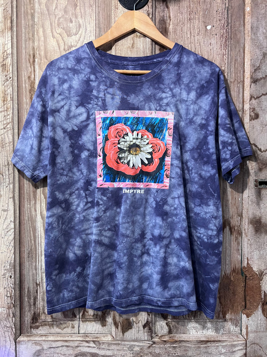 90's/Y2K Empyre Purple Tie Dye Floral Graphic T-Shirt