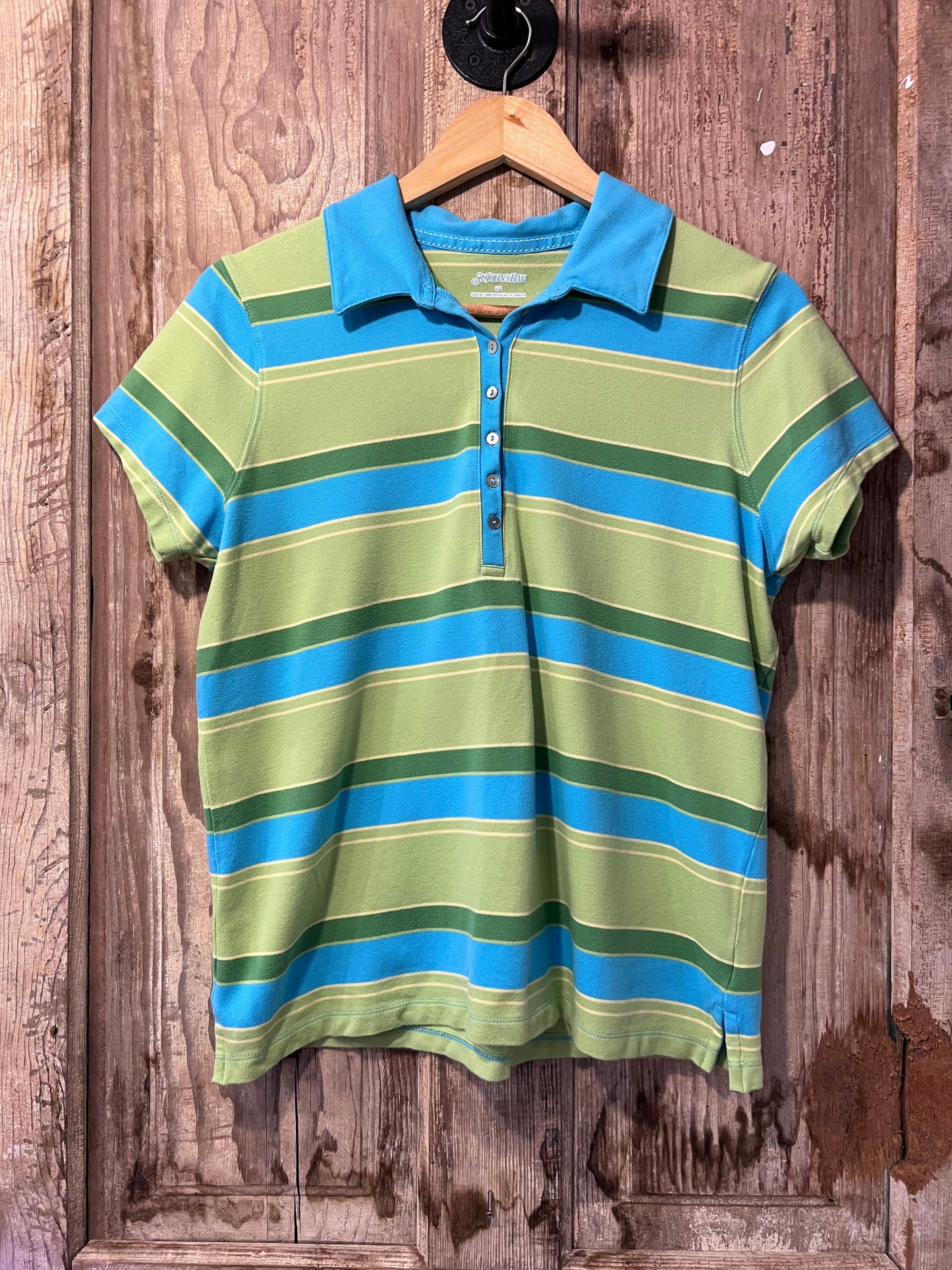 90's/Y2K St. Johns Bay Striped Polo Shirt