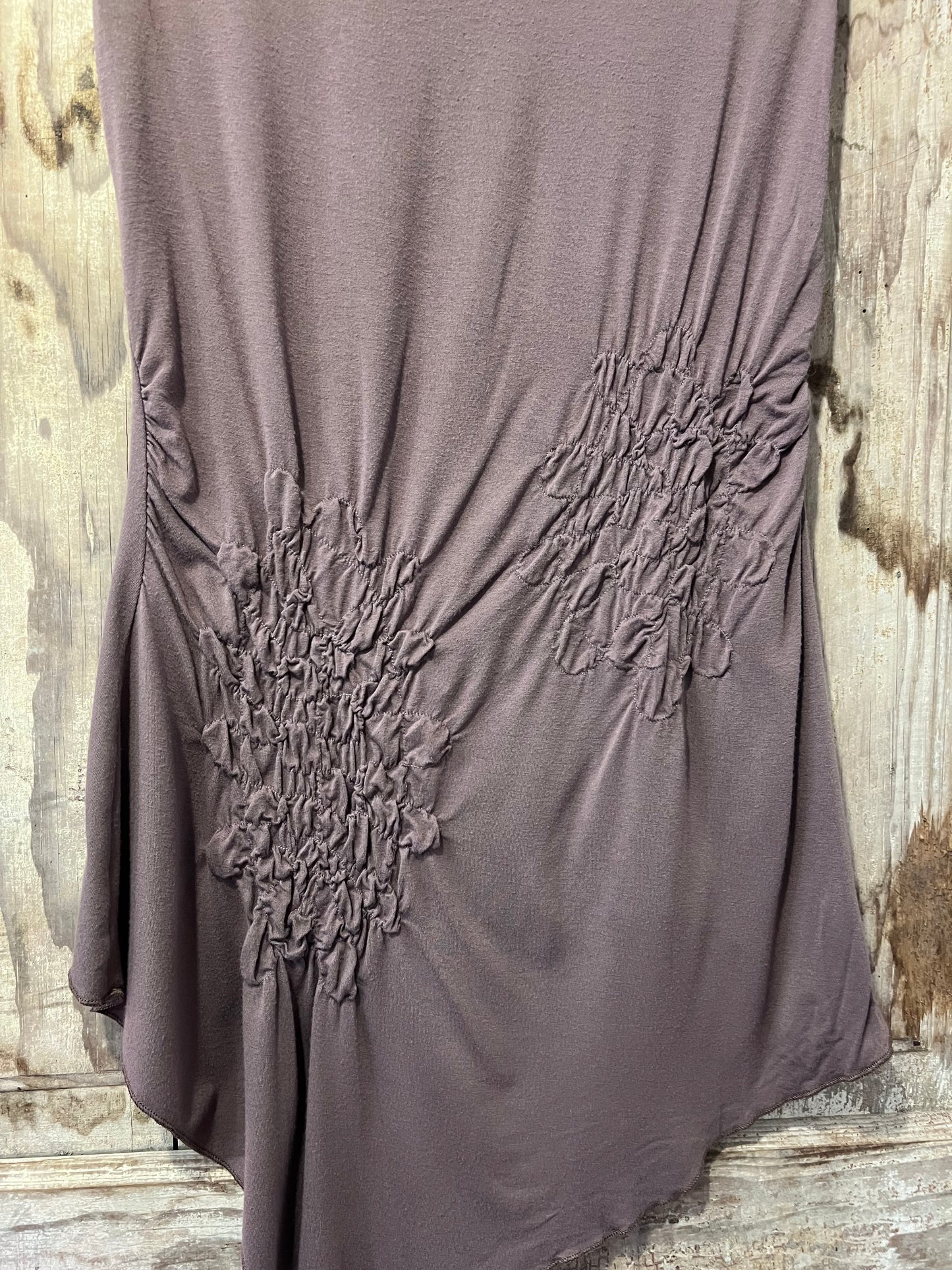 Y2K Brown Scrunched Flowy Tank Top
