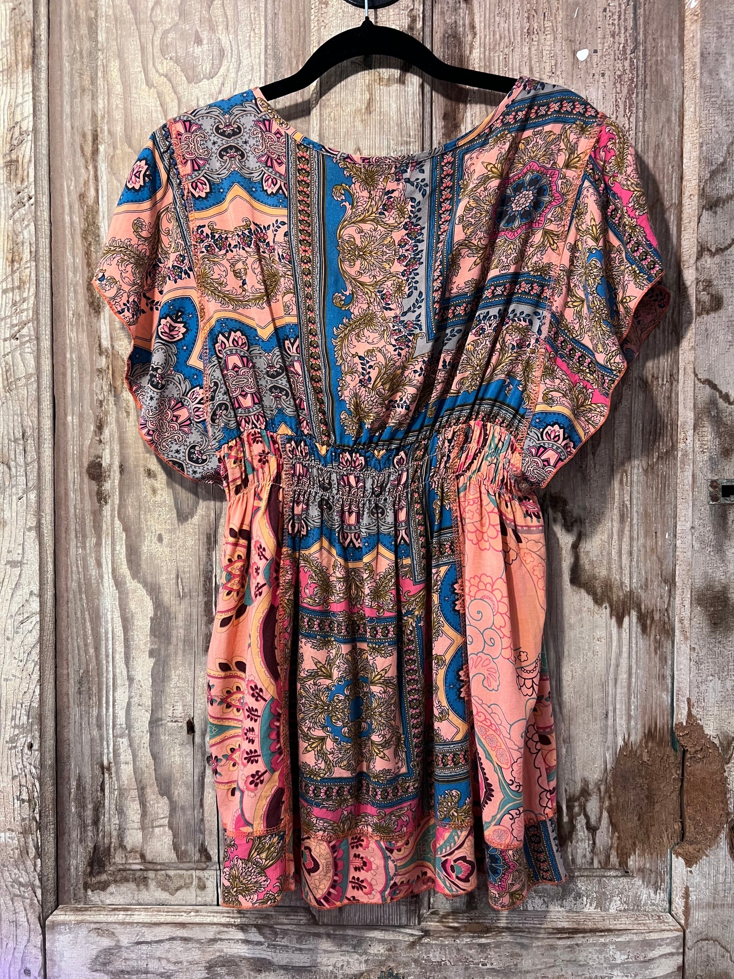 Y2K One World Free People Flowy Sequin Blouse