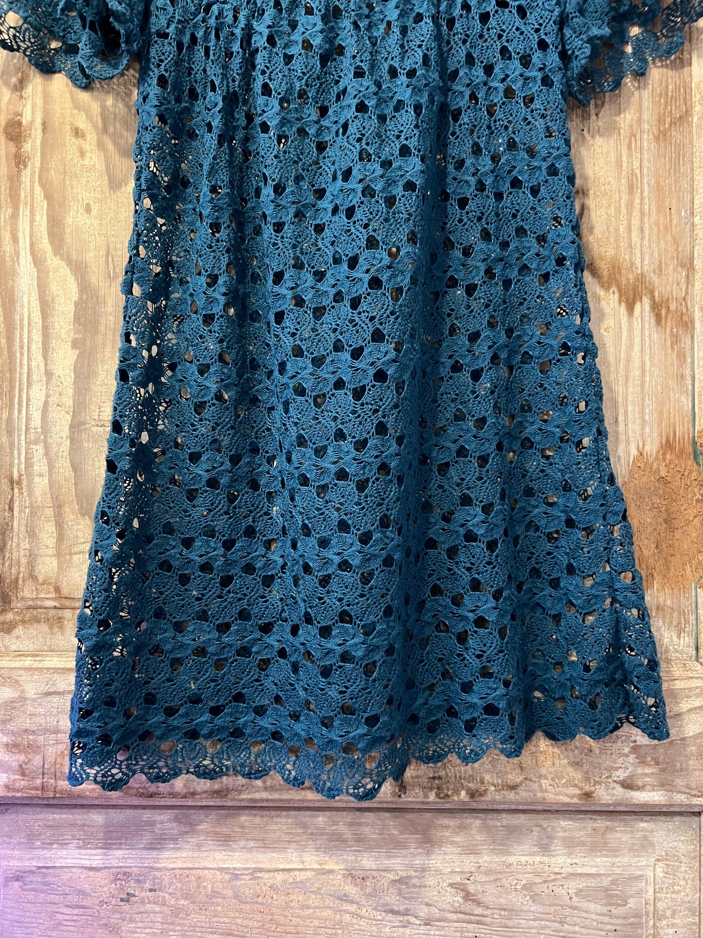 Y2K Mimi Chica Turquoise Crochet Top
