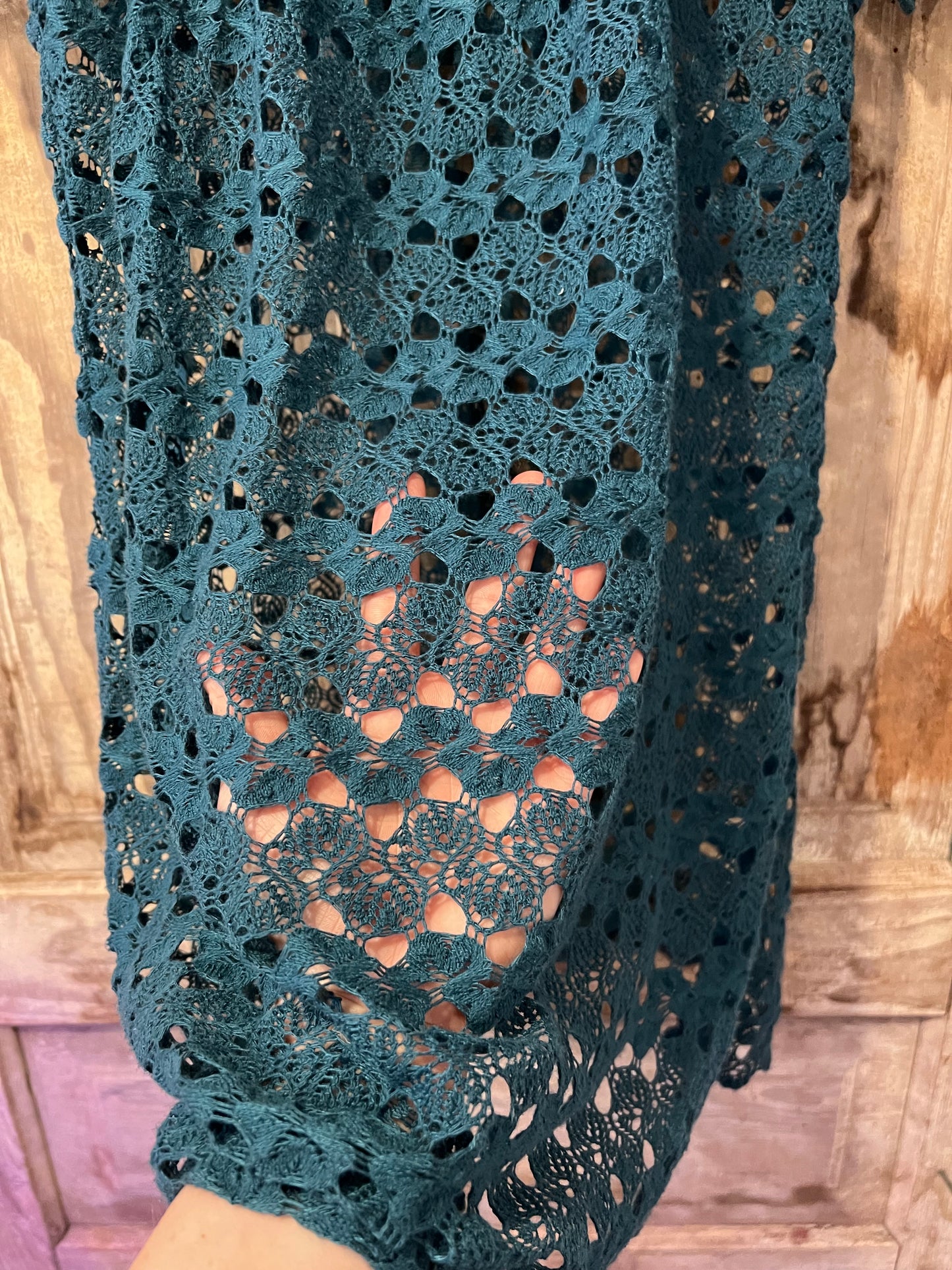 Y2K Mimi Chica Turquoise Crochet Top