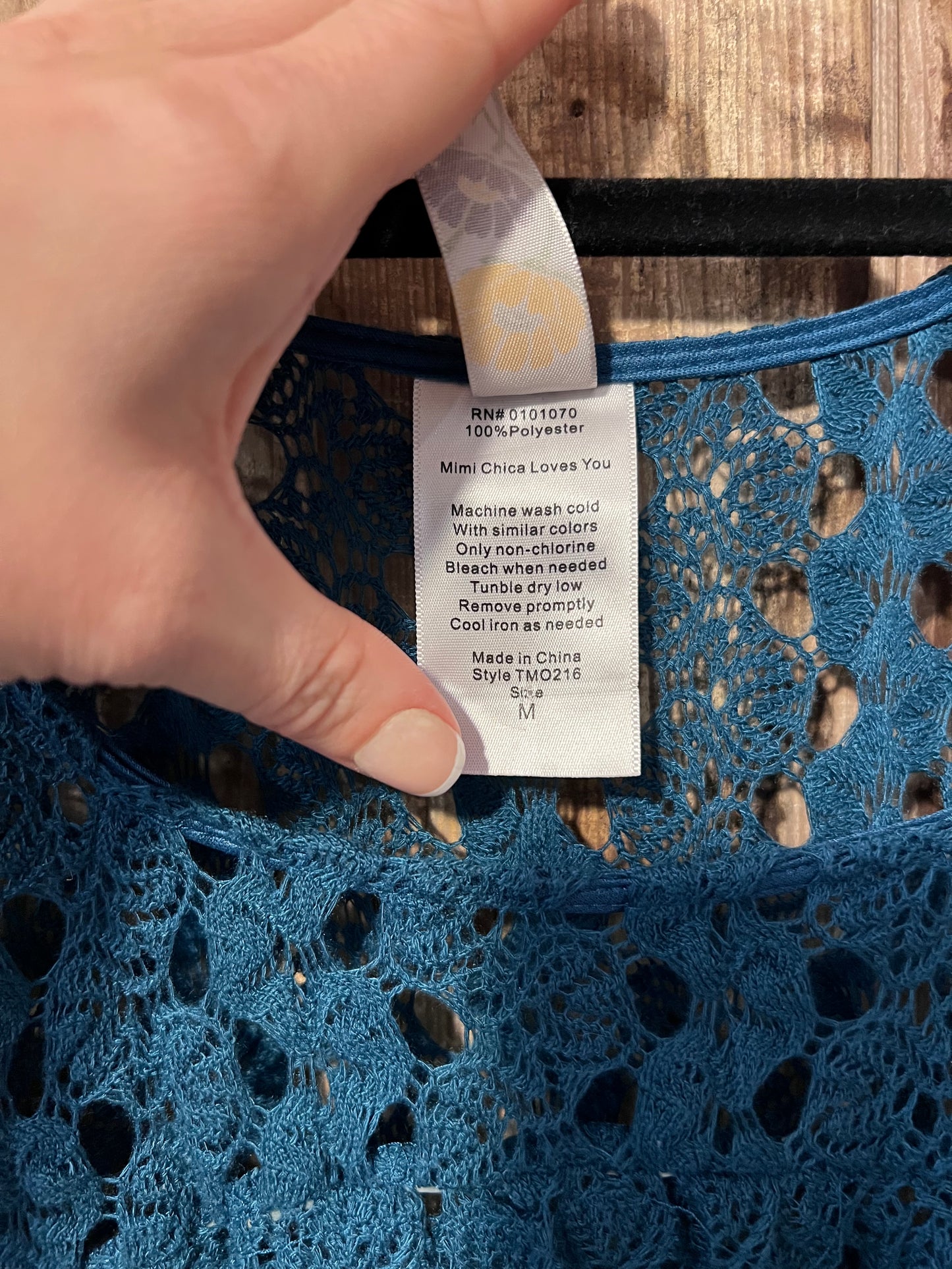 Y2K Mimi Chica Turquoise Crochet Top