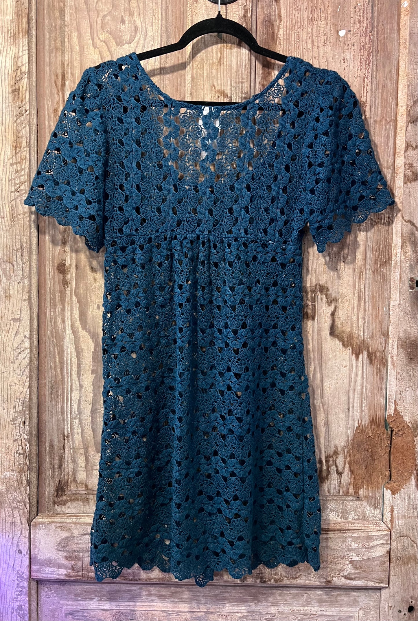 Y2K Mimi Chica Turquoise Crochet Top
