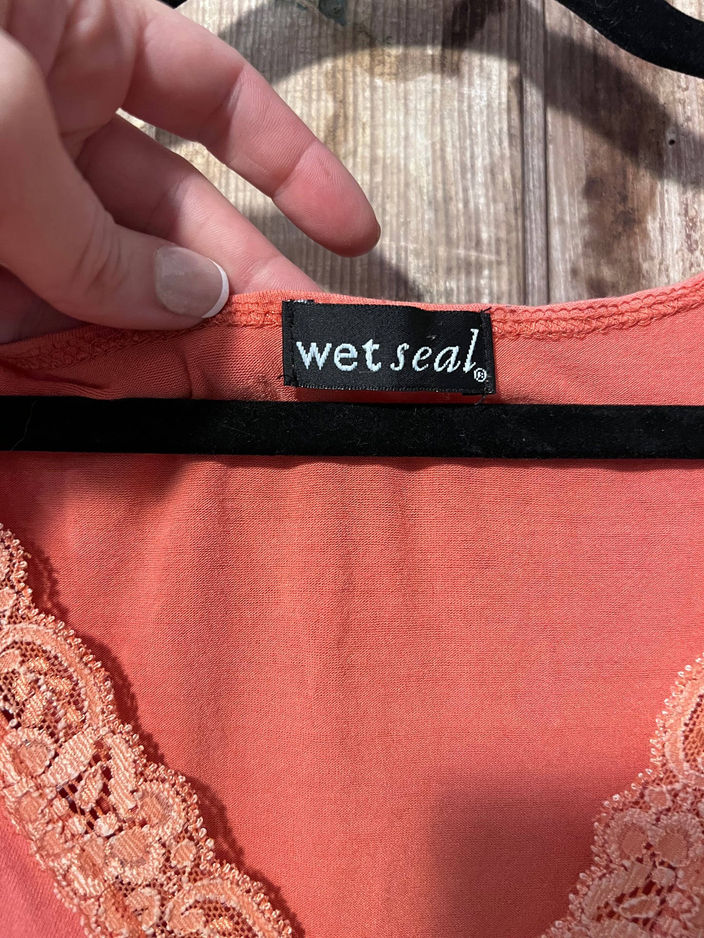 Y2K Orange Lace Wet Seal Tank Top