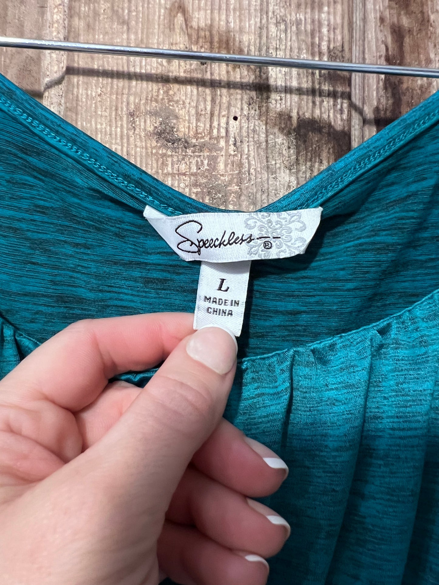 Y2K Speekless Turquoise Front Beaded Sleeveless Top