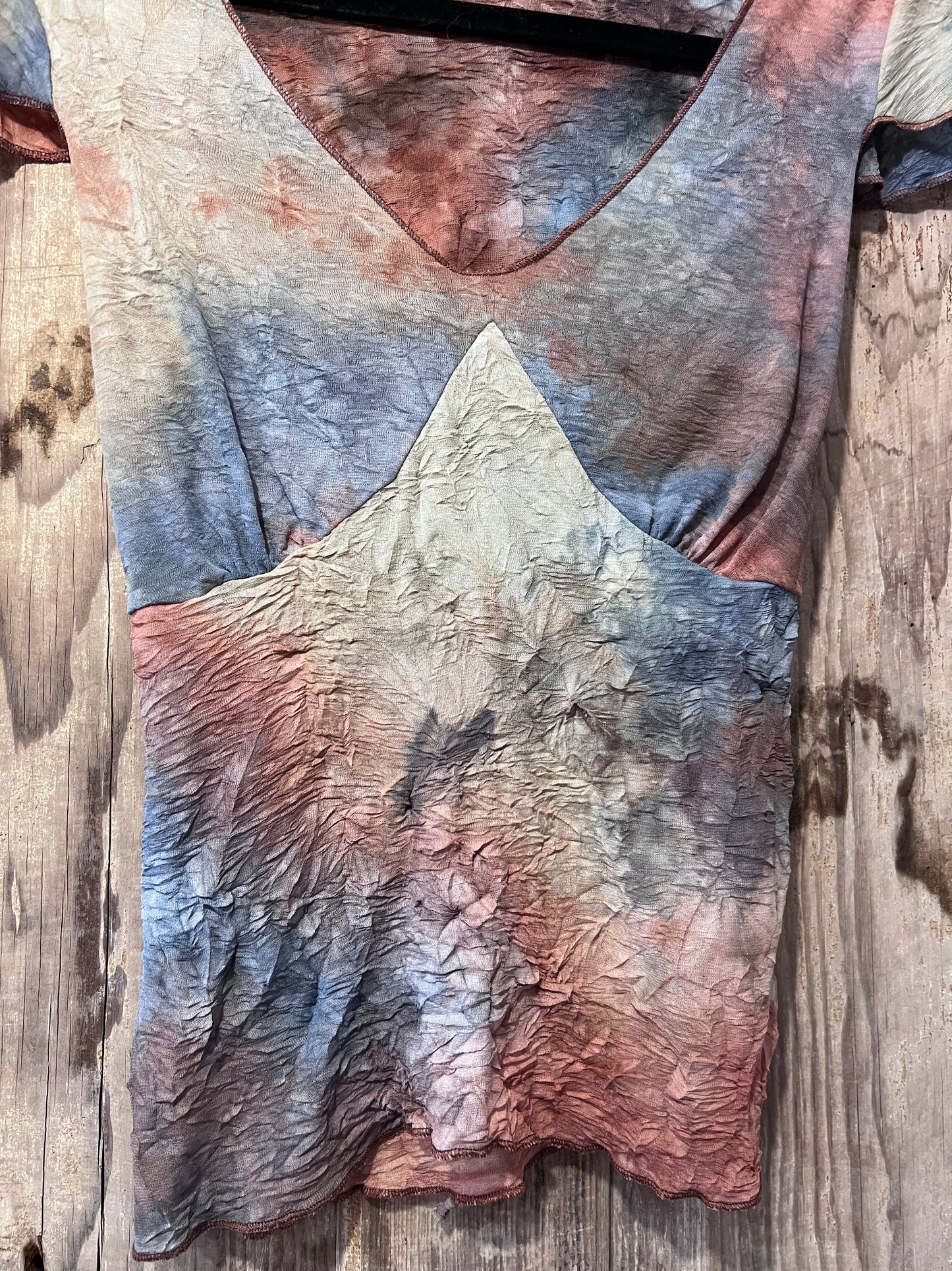 Y2K Semi-Sheer Muted Rainbow Tye Dye Top