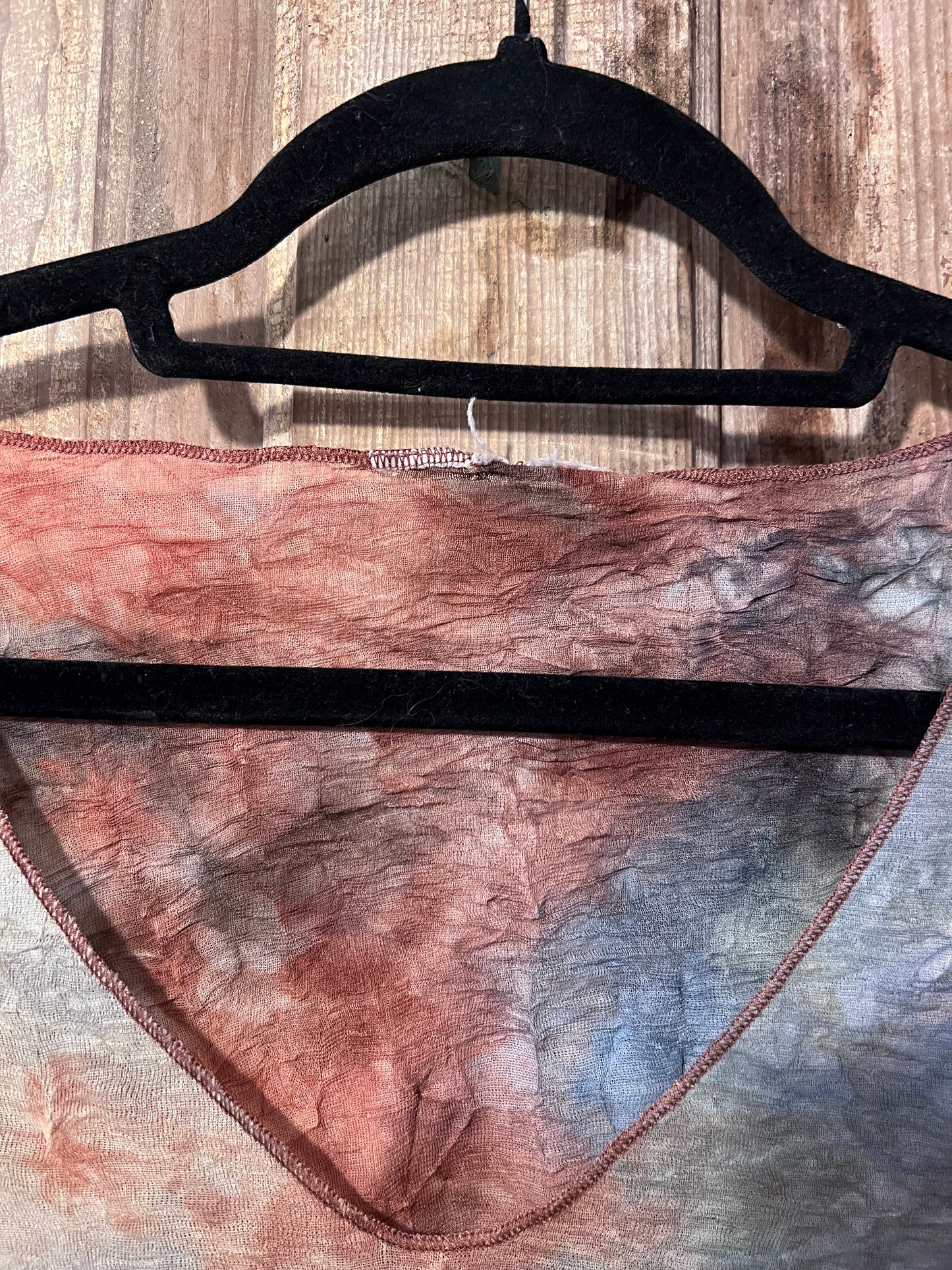 Y2K Semi-Sheer Muted Rainbow Tye Dye Top