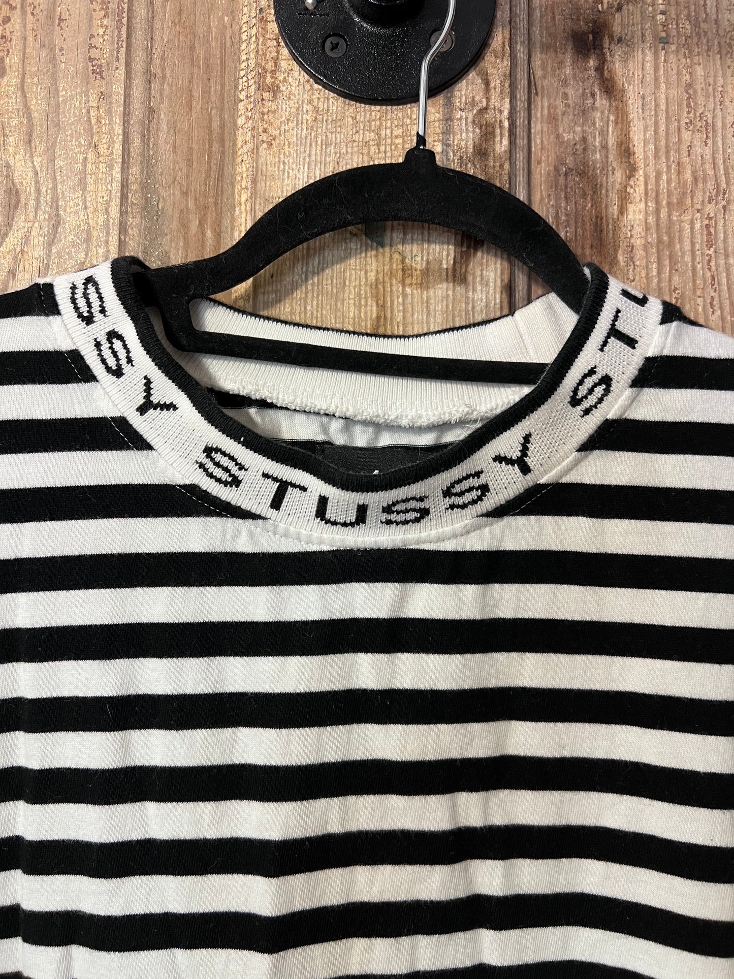 Stussy BLK/WHT Striped Long Sleeve Shirt