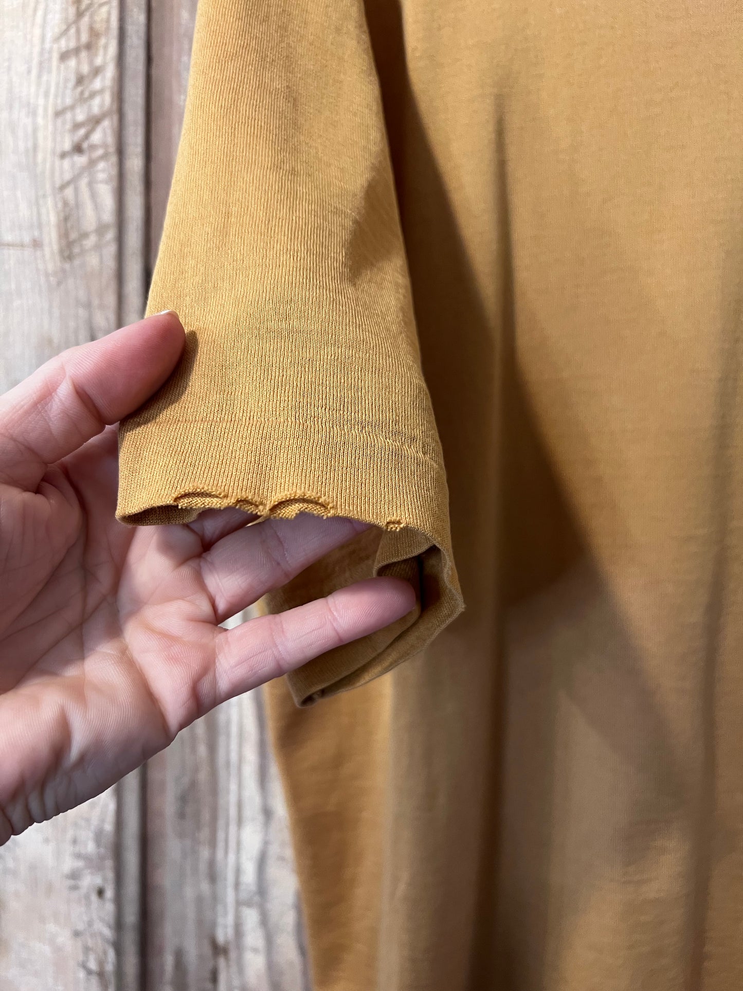 80's Puritan Mustard Yellow Distressed T-Shirt